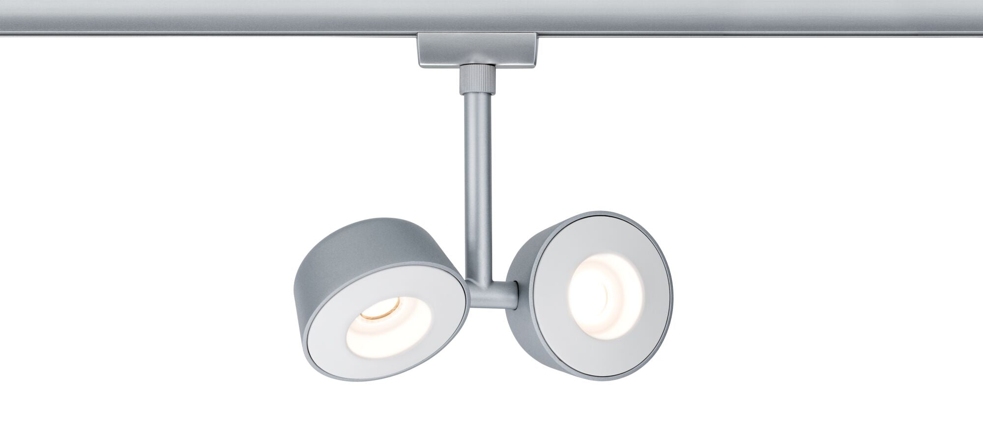 URail LED Schienenspot Pellet Doppelspot 2x350lm 2x6,7W 2700K dimmbar 230V Chrom matt/Weiß