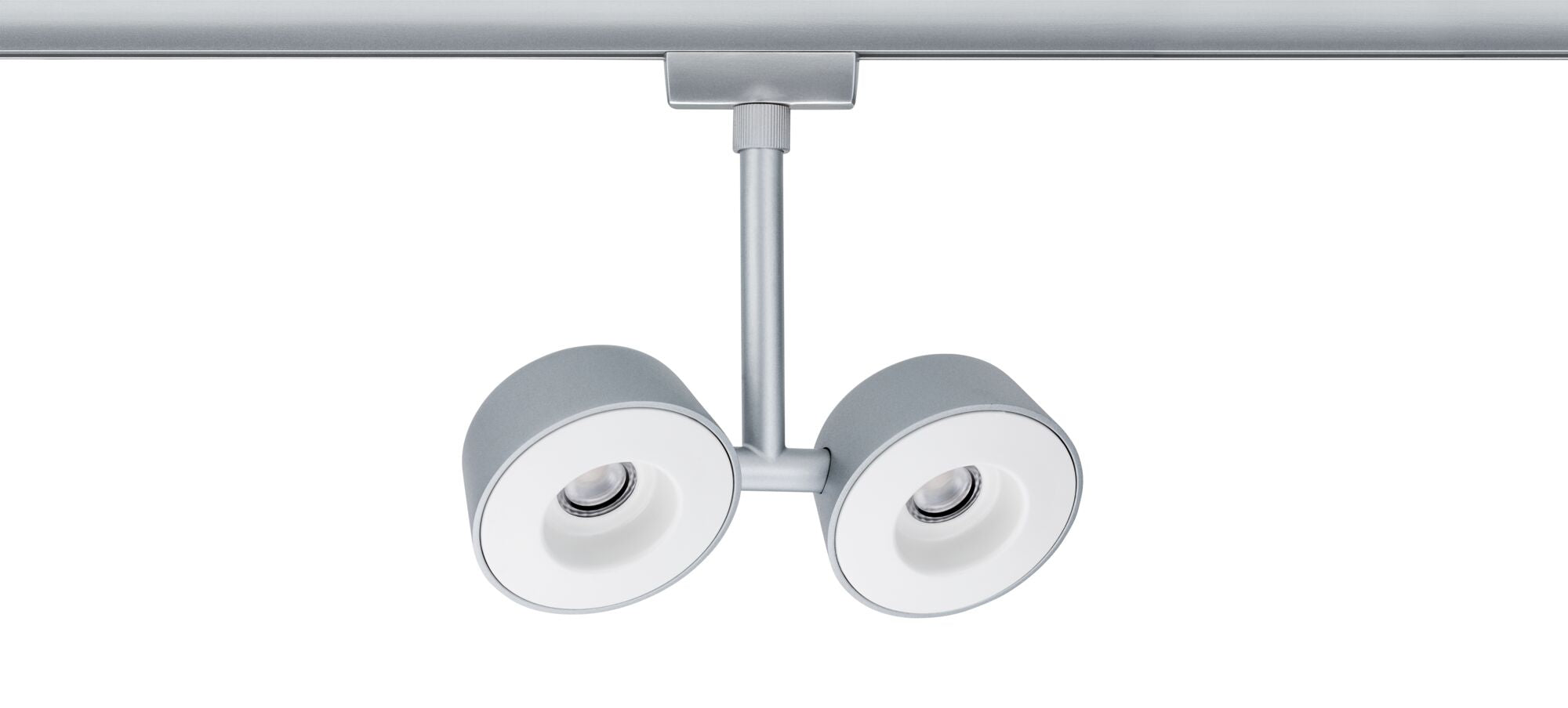 URail LED Schienenspot Pellet Doppelspot 2x350lm 2x6,7W 2700K dimmbar 230V Chrom matt/Weiß
