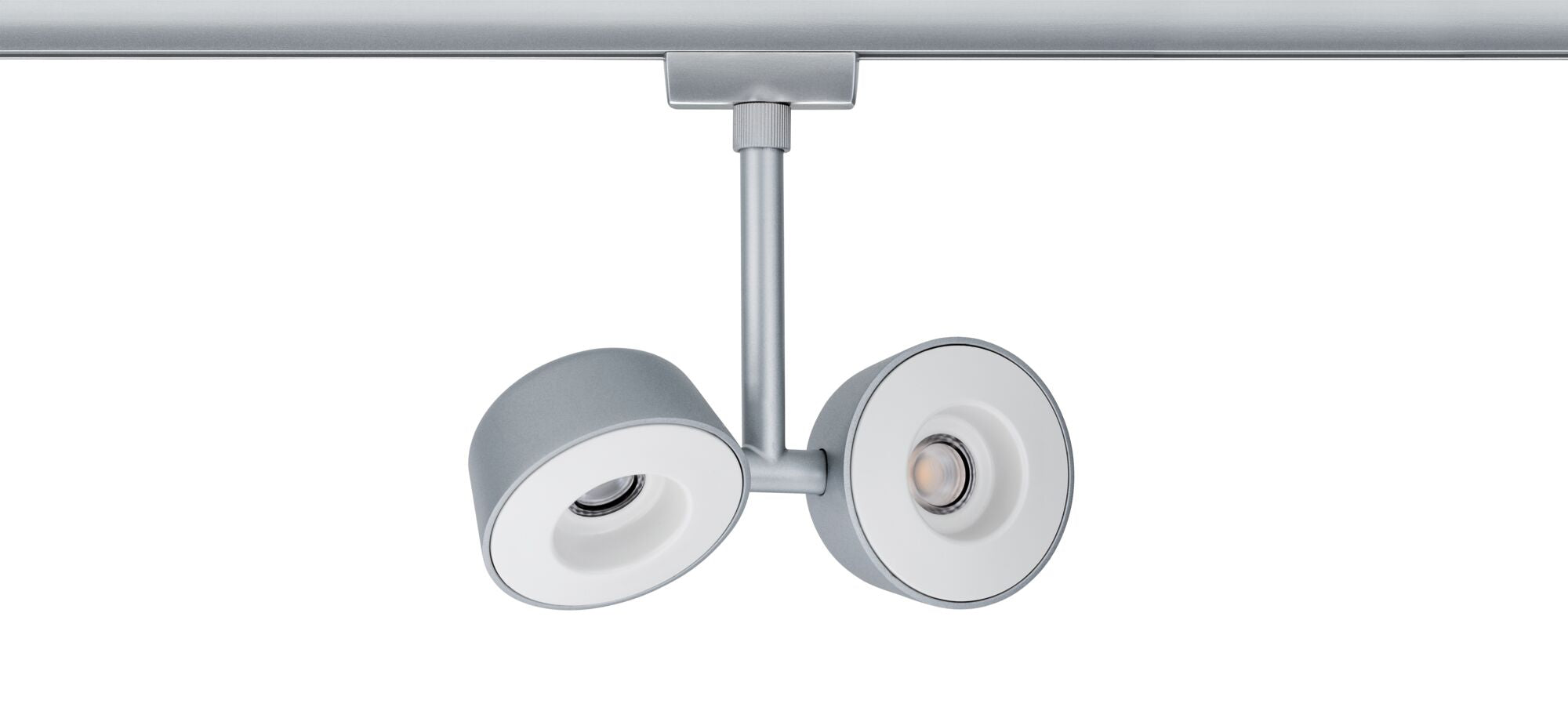 URail LED Schienenspot Pellet Doppelspot 2x350lm 2x6,7W 2700K dimmbar 230V Chrom matt/Weiß