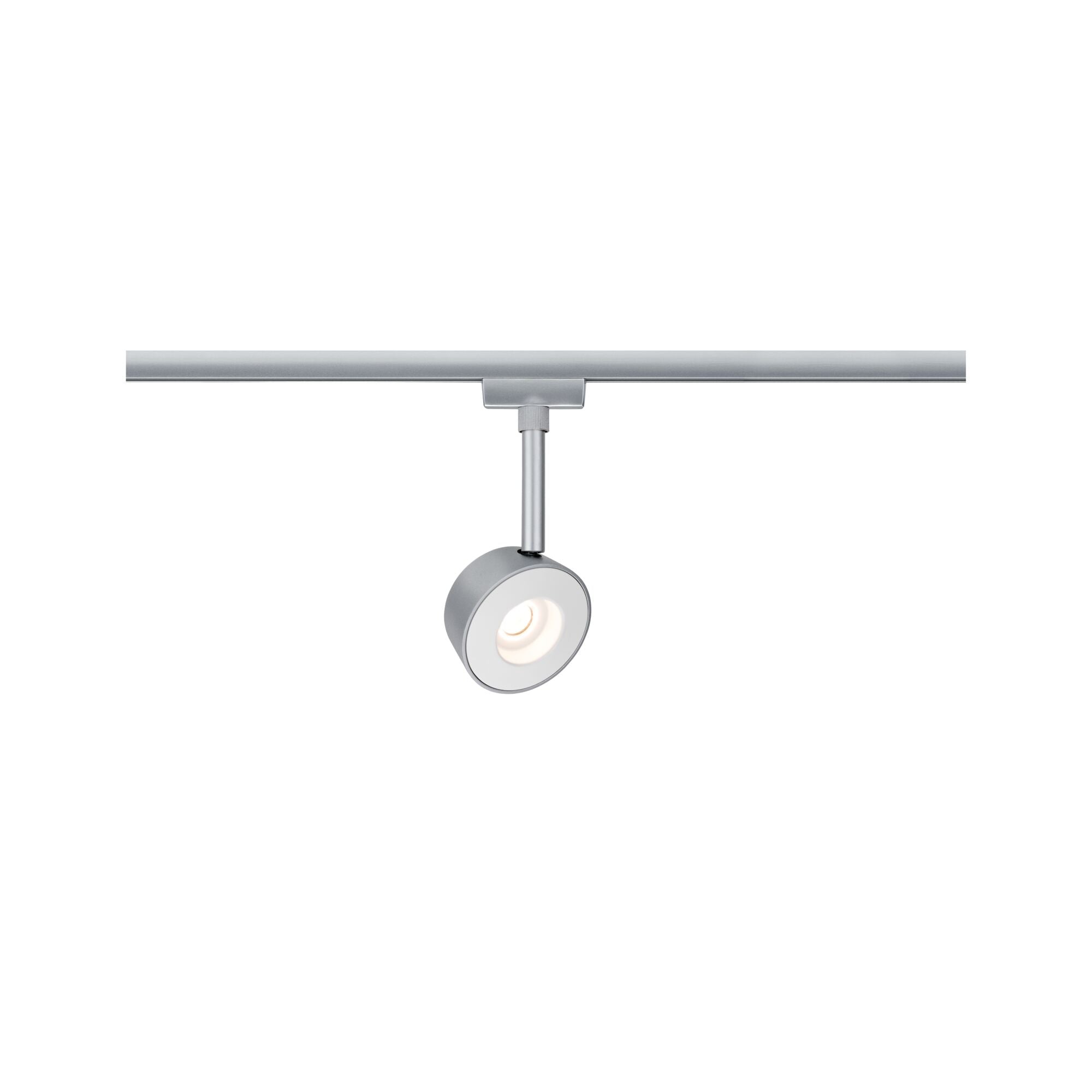 URail LED Schienenspot Pellet Einzelspot 350lm 6,7W 2700K dimmbar 230V Chrom matt/Weiß