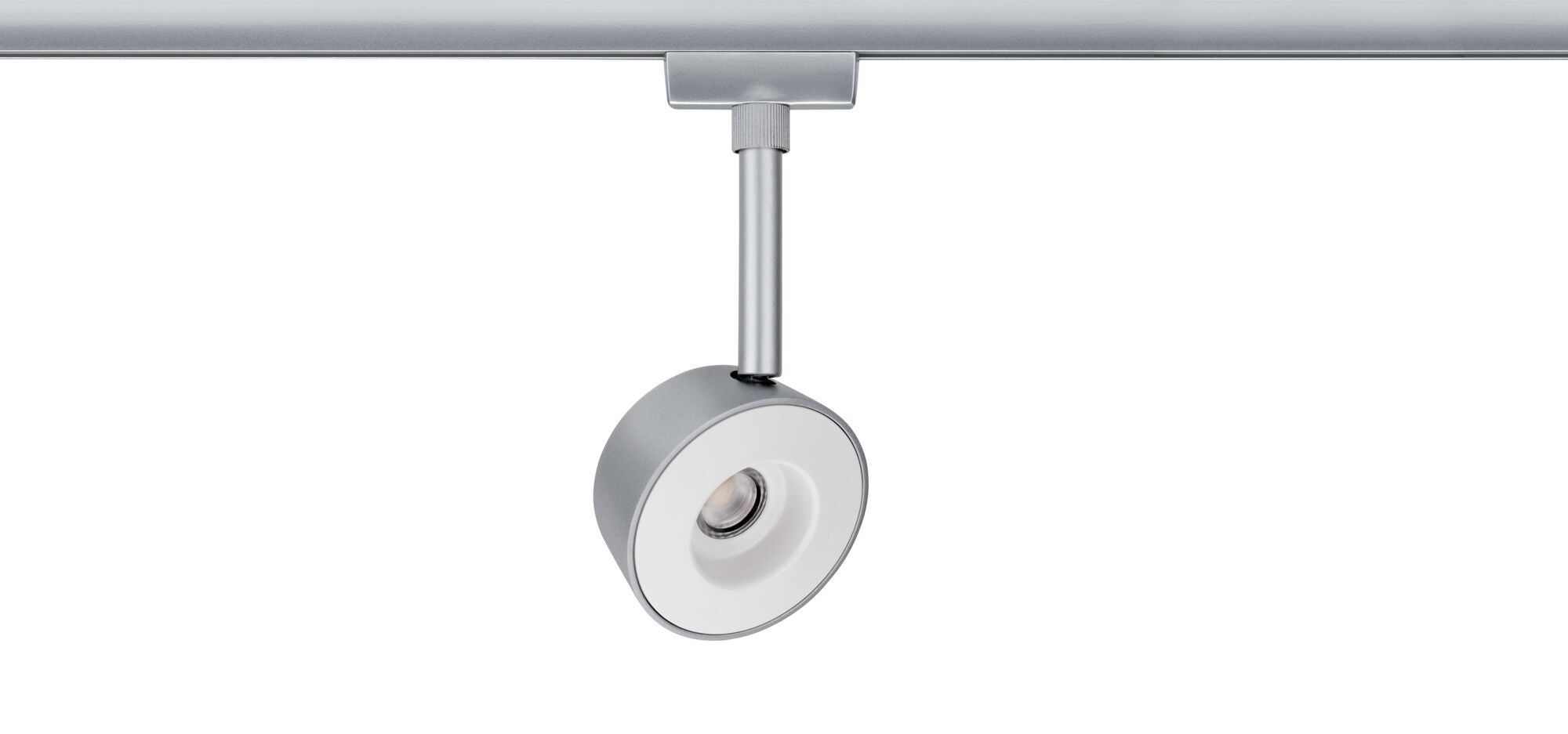 URail LED Schienenspot Pellet Einzelspot 350lm 6,7W 2700K dimmbar 230V Chrom matt/Weiß