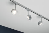 URail LED Schienenspot Pellet Einzelspot 350lm 6,7W 2700K dimmbar 230V Chrom matt/Weiß
