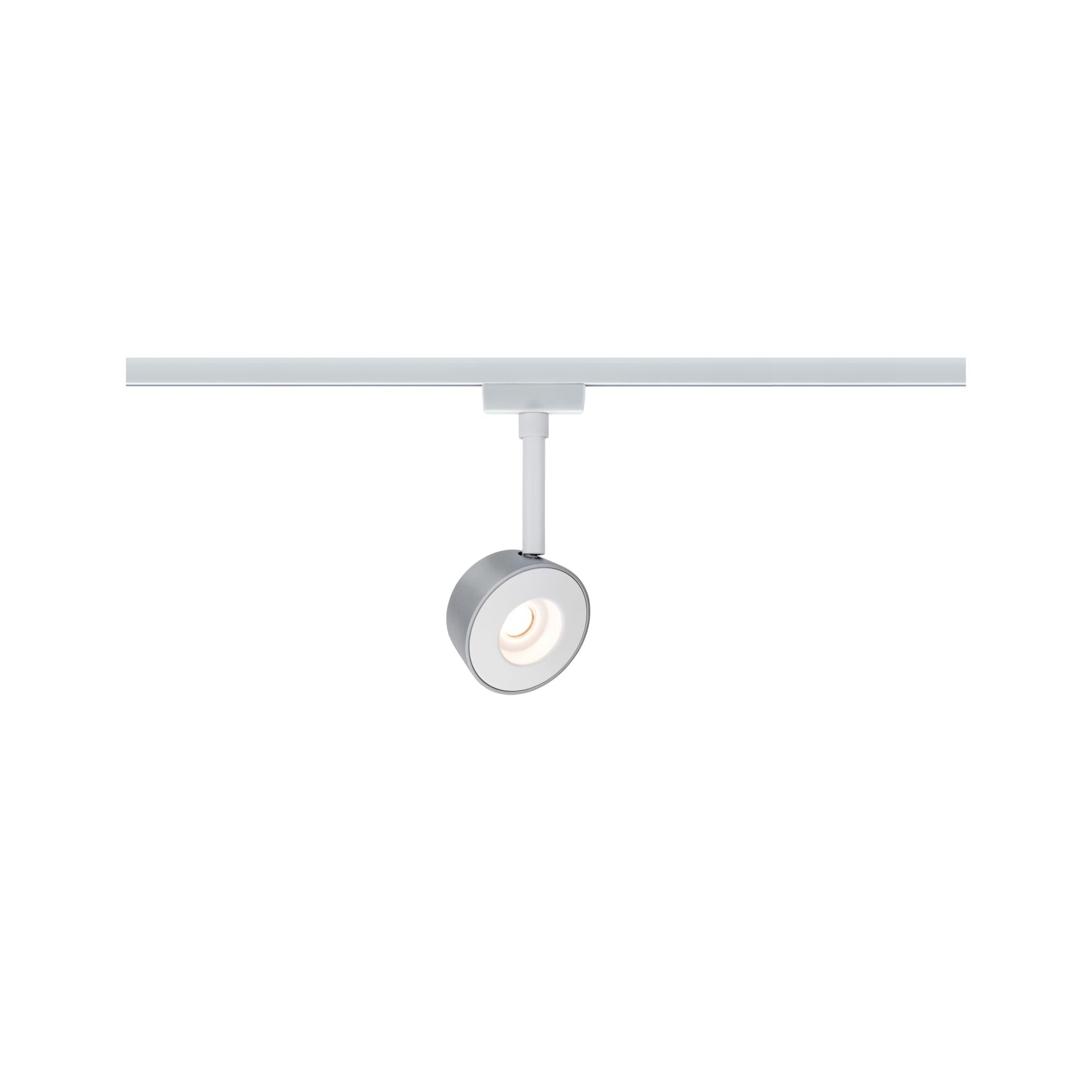 URail LED Schienenspot Pellet Einzelspot 350lm 6,7W 2700K dimmbar 230V Weiß/Chrom matt