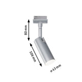 URail LED Schienenspot Tubo Einzelspot 237lm 4,5W 3000K 230V Chrom matt