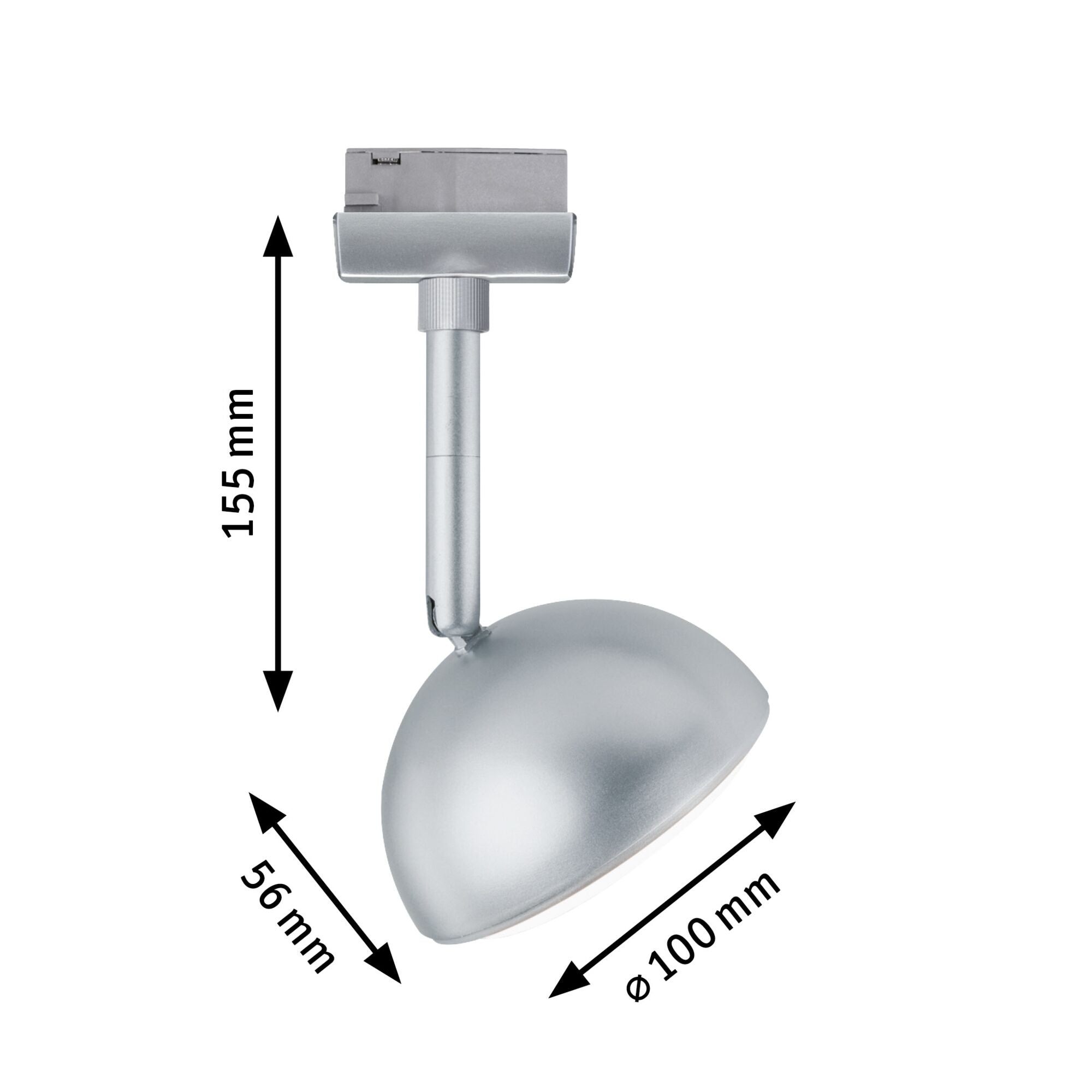 URail LED Schienenspot Hemi Einzelspot 425lm 4,9W 3000K 230V Chrom matt