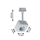 URail LED Schienenspot Cube Einzelspot 540lm 8W 2700K dimmbar 230V Chrom matt/Chrom