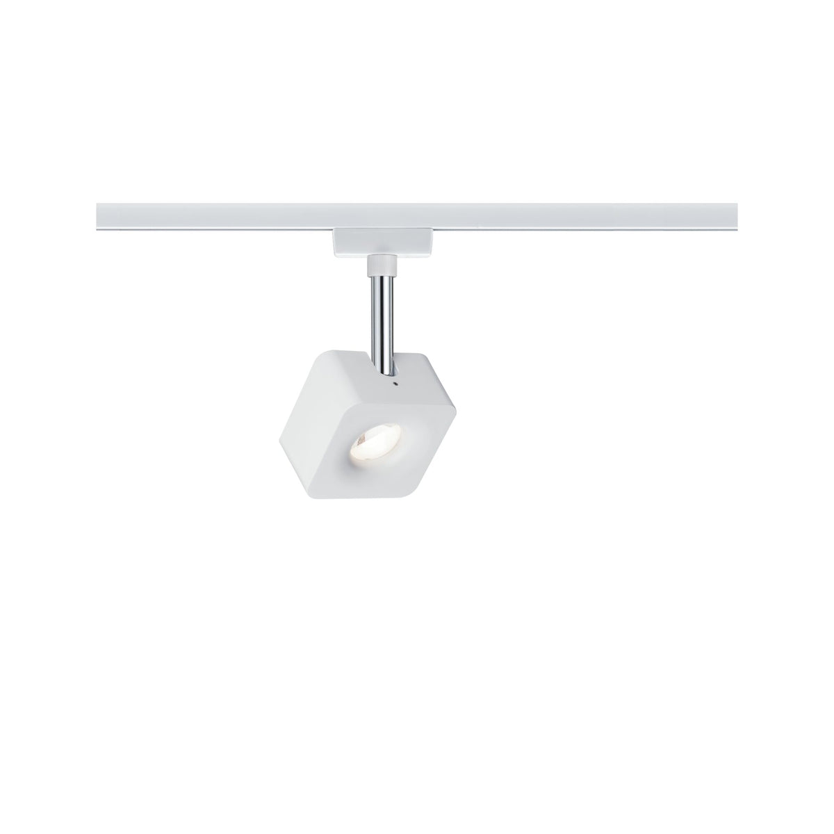 URail LED Schienenspot Cube Einzelspot 540lm 8W 2700K dimmbar 230V Weiß/Chrom