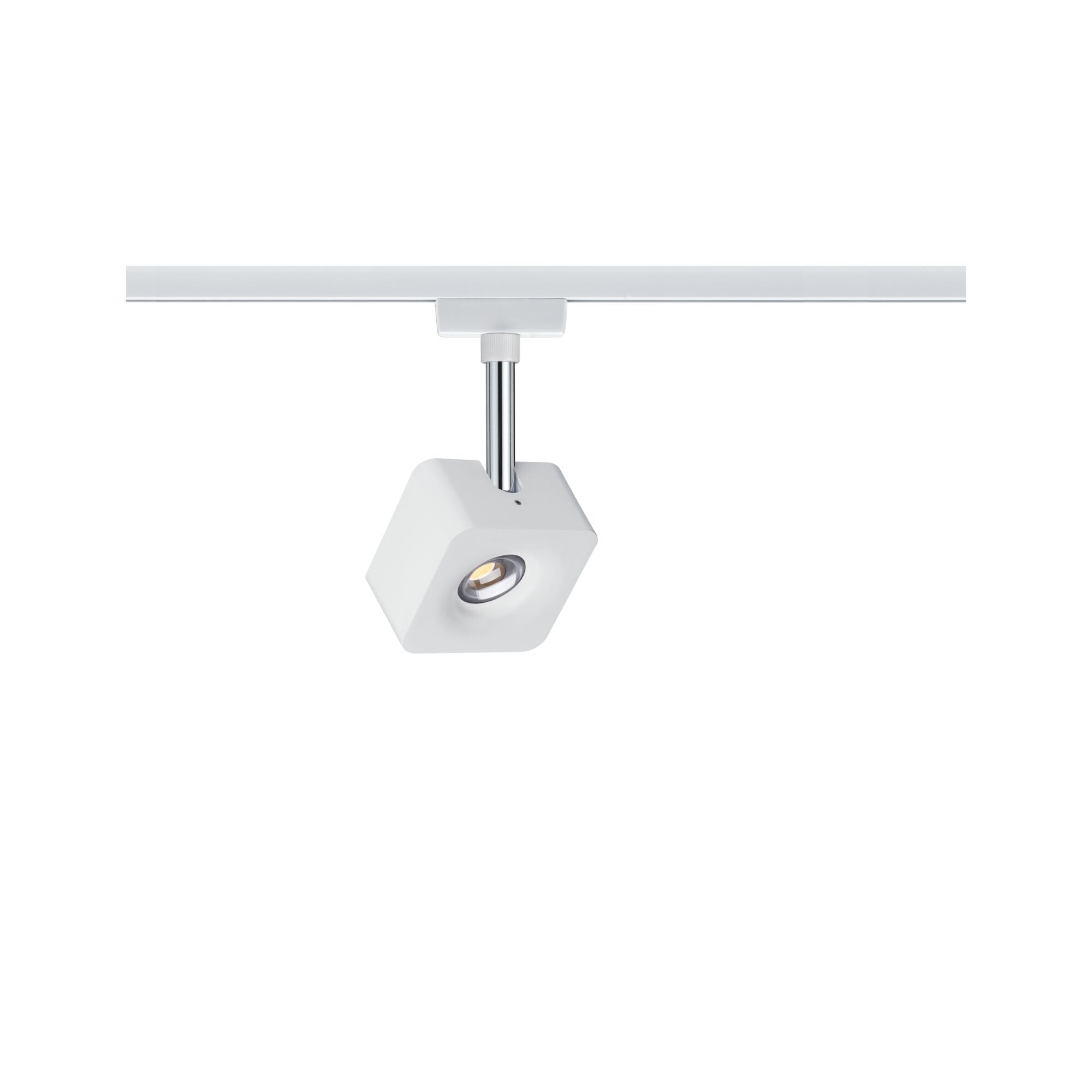URail LED Schienenspot Cube Einzelspot 540lm 8W 2700K dimmbar 230V Weiß/Chrom