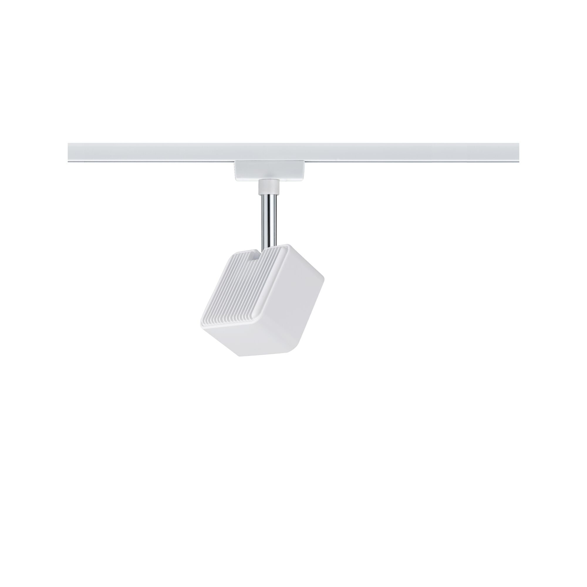 URail LED Schienenspot Cube Einzelspot 540lm 8W 2700K dimmbar 230V Weiß/Chrom