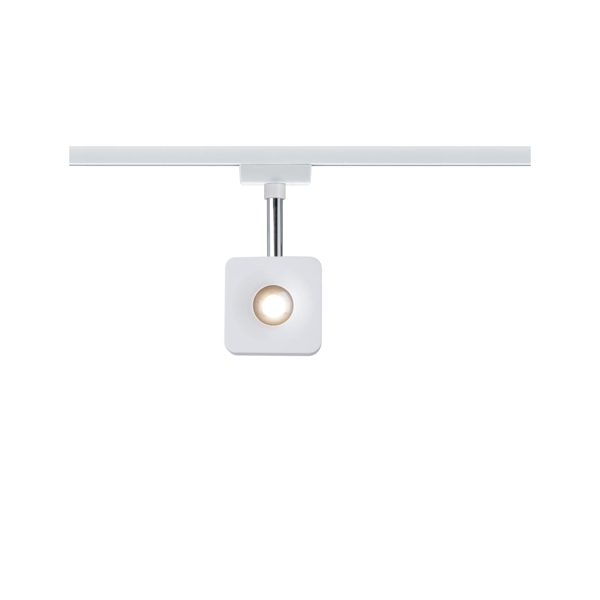 URail LED Schienenspot Cube Einzelspot 540lm 8W 2700K dimmbar 230V Weiß/Chrom