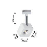 URail LED Schienenspot Cube Einzelspot 540lm 8W 2700K dimmbar 230V Weiß/Chrom
