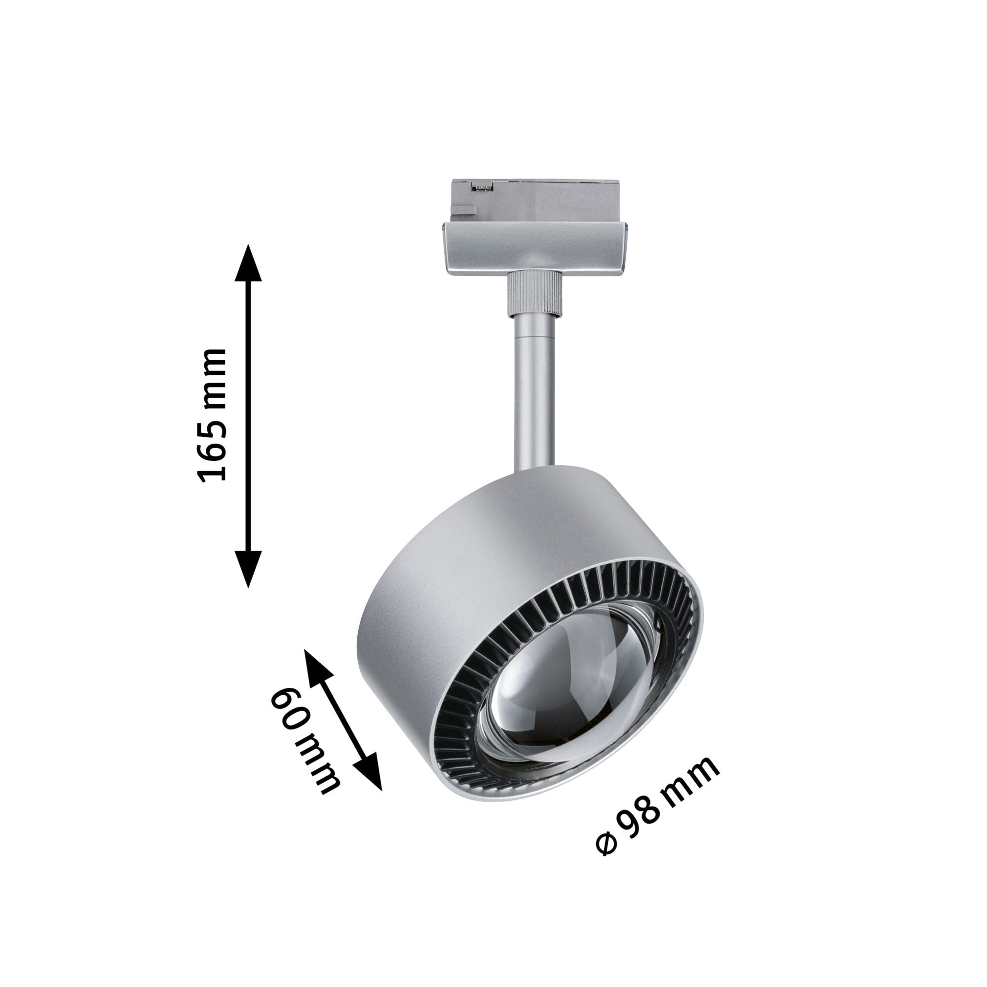 URail LED Schienenspot Aldan Einzelspot 498lm 8W 2700K dimmbar 230V Chrom matt