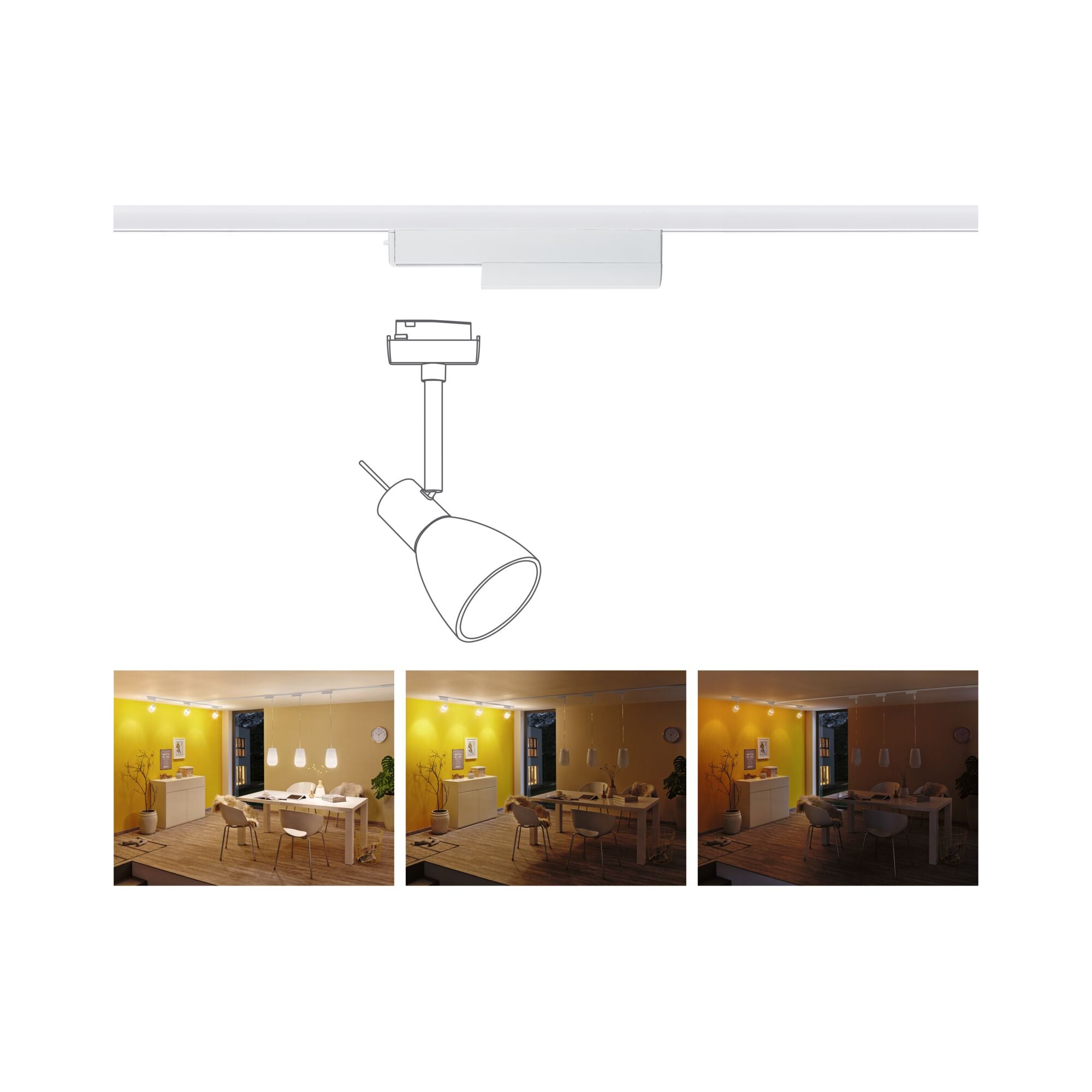 URail Schienenadapter Smart Home Zigbee 3.0 On/Off/Dimm 166x20mm Weiß