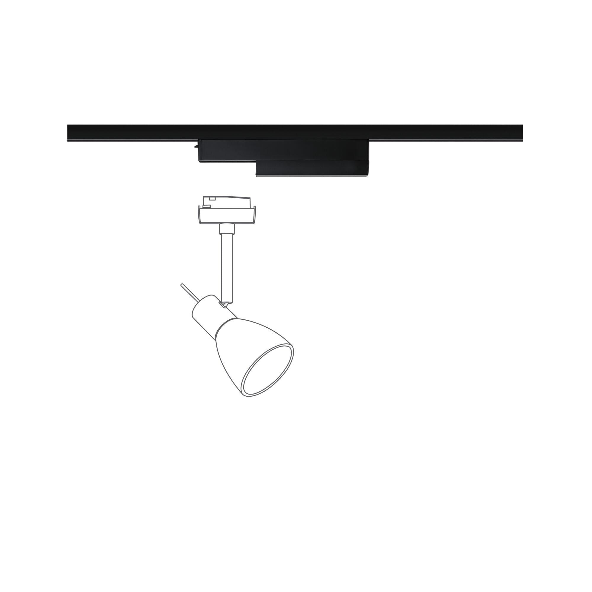 URail Schienenadapter Smart Home Zigbee 3.0 On/Off/Dimm 166x20mm Schwarz matt