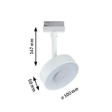 URail LED Schienenspot 3-Step-Dim Circle Einzelspot 160lm 5W 3000K dimmbar 230V Weiß