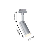 URail LED Schienenspot 3-Step-Dim Tubo Einzelspot 150lm 4W 3000K dimmbar 230V Chrom matt