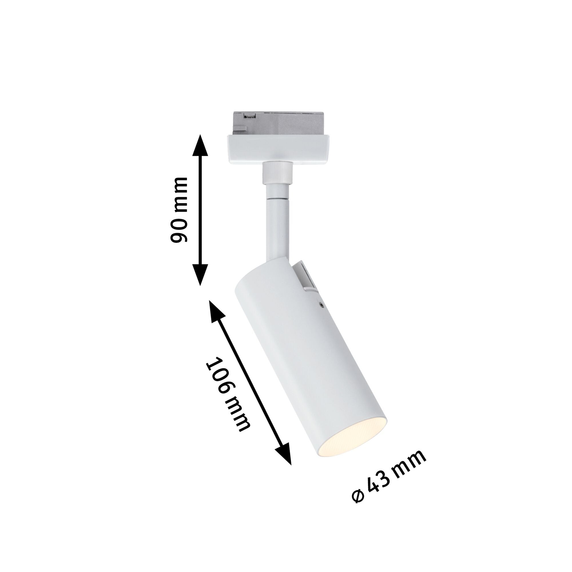 URail LED Schienenspot 3-Step-Dim Tubo Einzelspot 150lm 4W 3000K dimmbar 230V Weiß