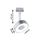 URail LED Schienenspot 3-Step-Dim Circle Einzelspot 180lm 5W 4000K dimmbar 230V Chrom matt
