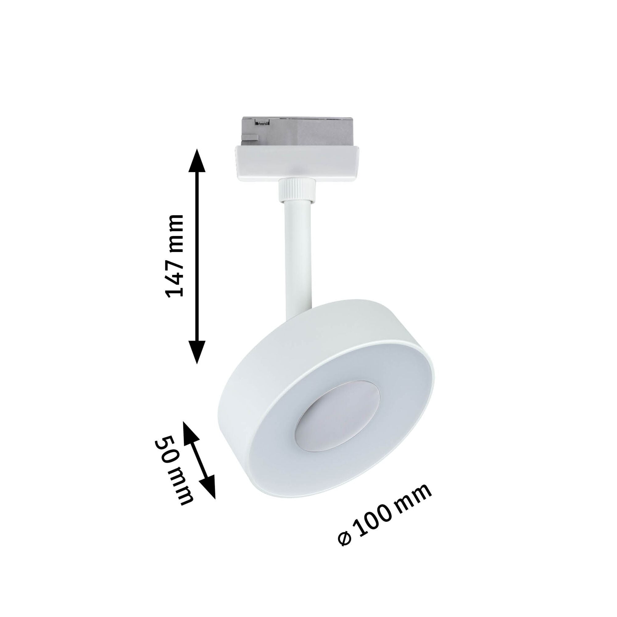 URail LED Schienenspot 3-Step-Dim Circle Einzelspot 180lm 5W 4000K dimmbar 230V Weiß