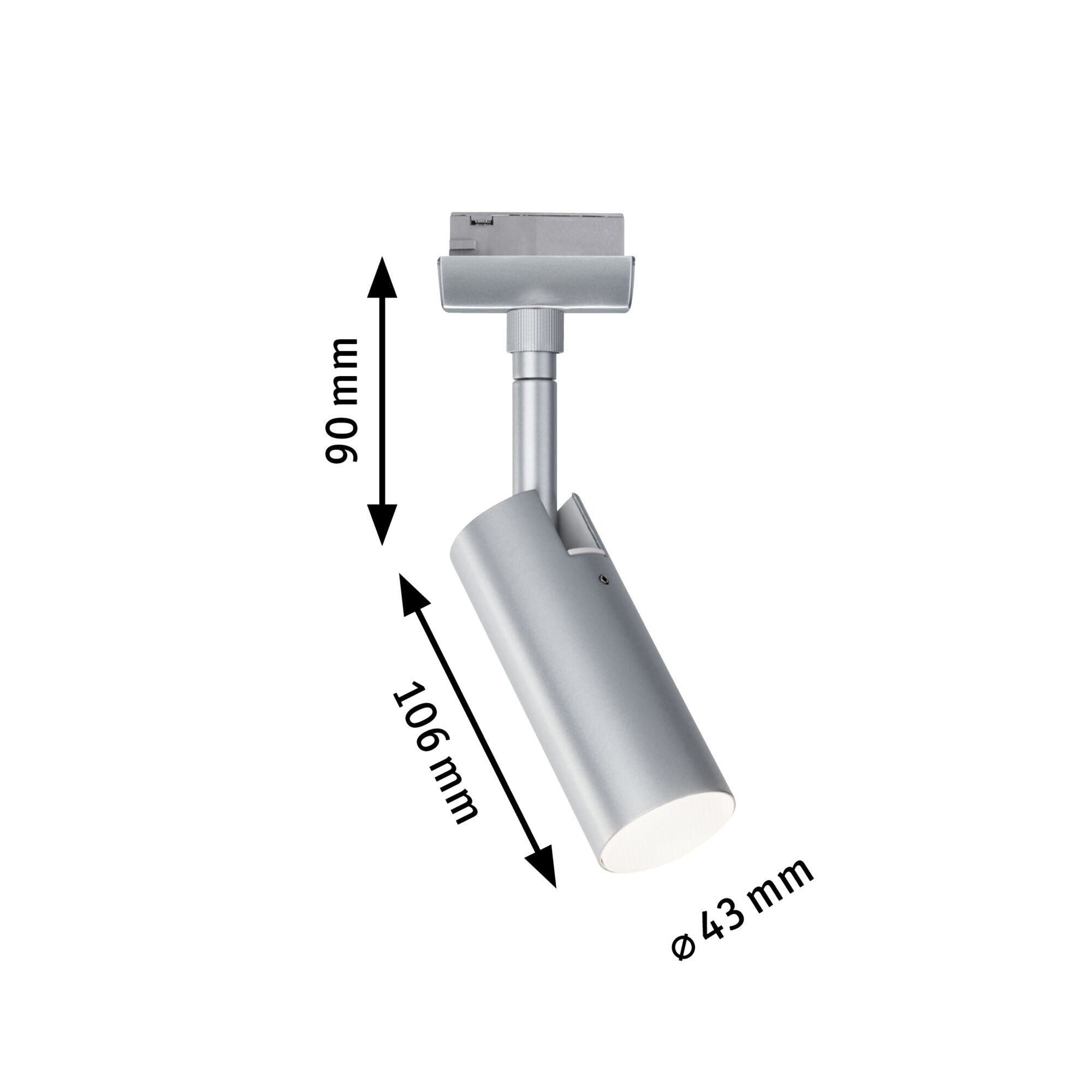 URail LED Schienenspot 3-Step-Dim Tubo Einzelspot 170lm 4W 4000K dimmbar 230V Chrom matt