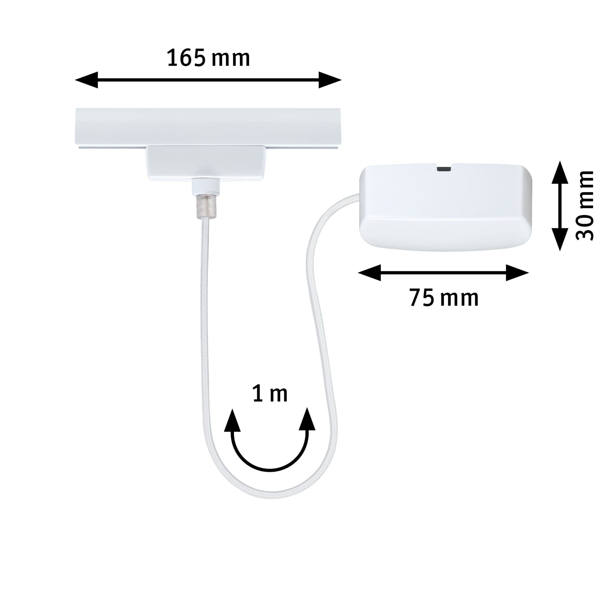 URail Einspeisung Zigbee 3.0 Kabel 1m max. 100W Signalweiß
