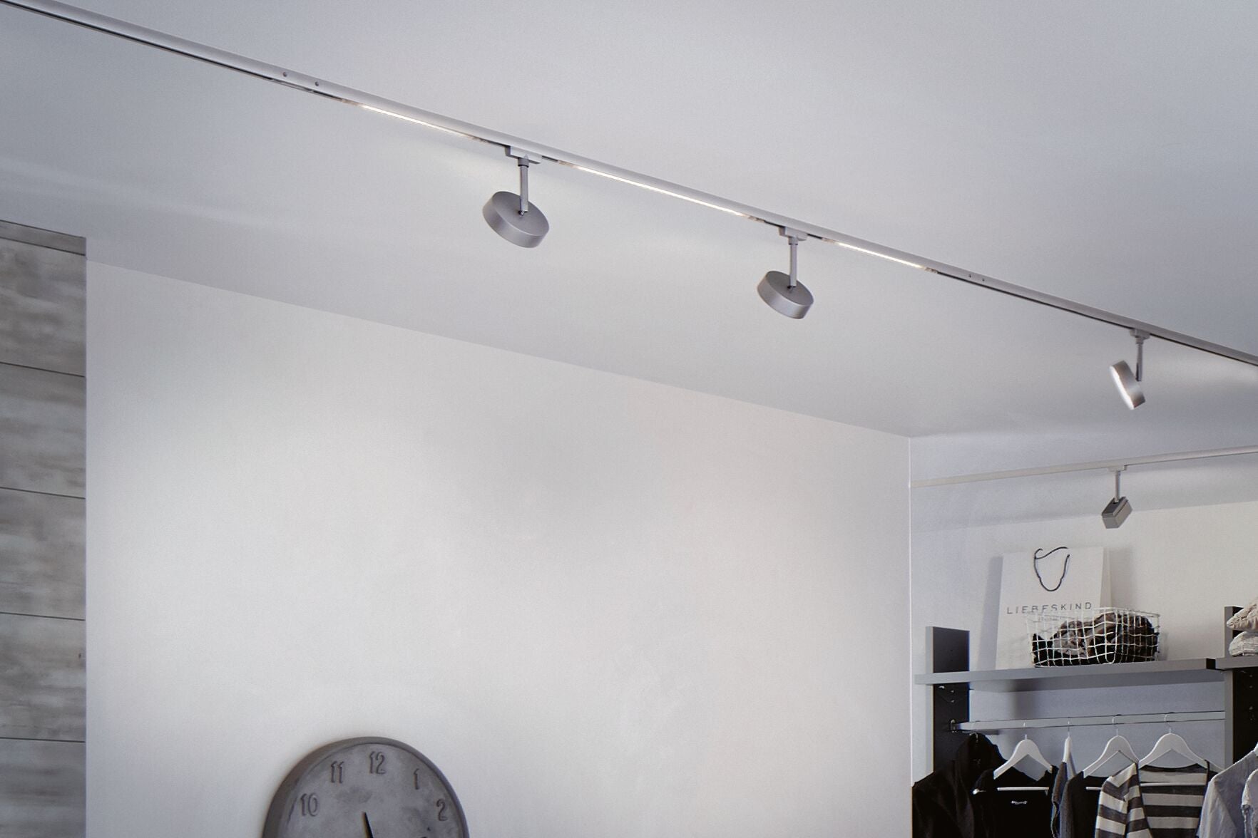 URail LED Schienenspot Circle Einzelspot 160lm 5W 4000K dimmbar 230V Chrom matt