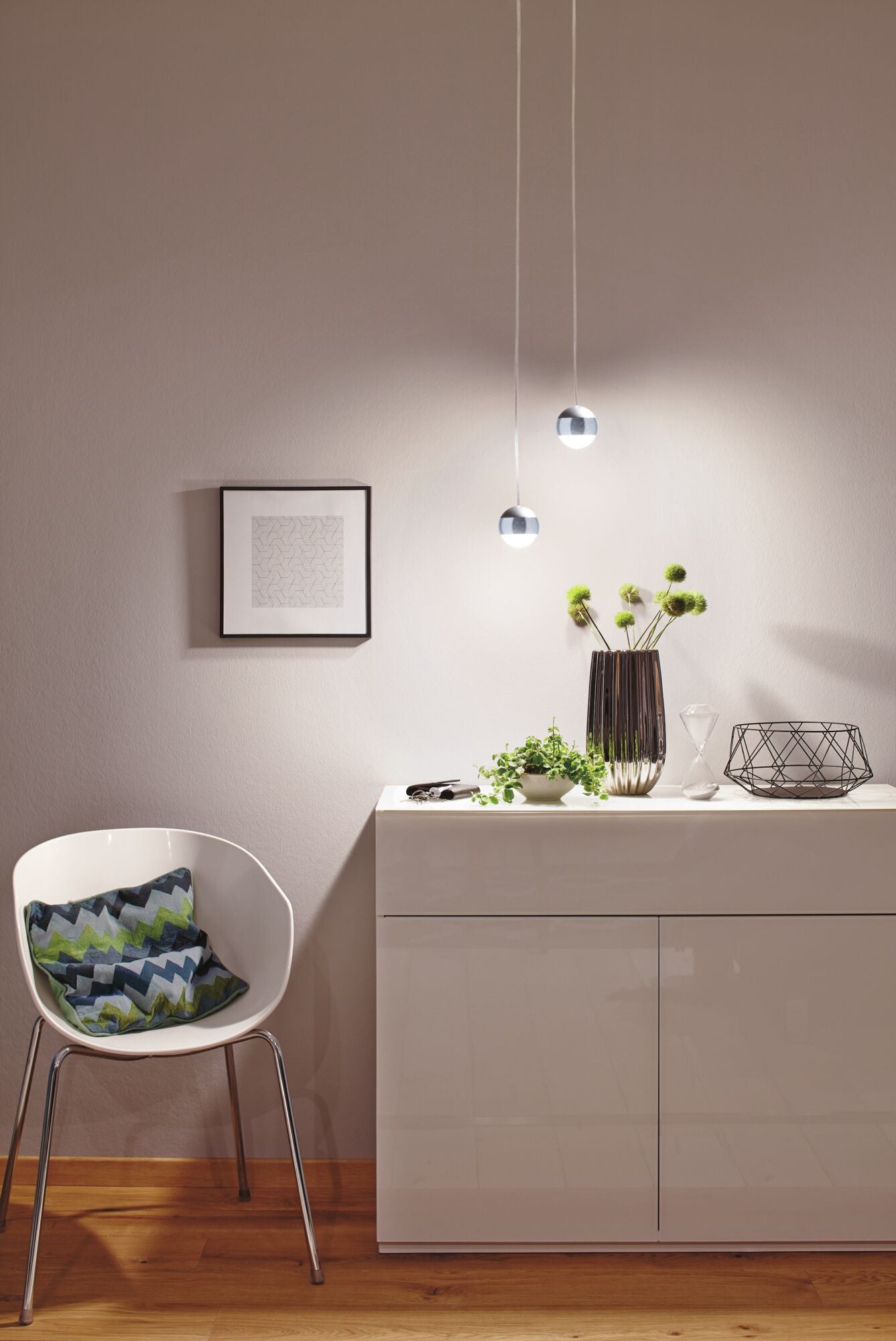 URail LED Pendel Capsule II 440lm 6,3W 4000K dimmbar 230V Chrom matt/Chrom