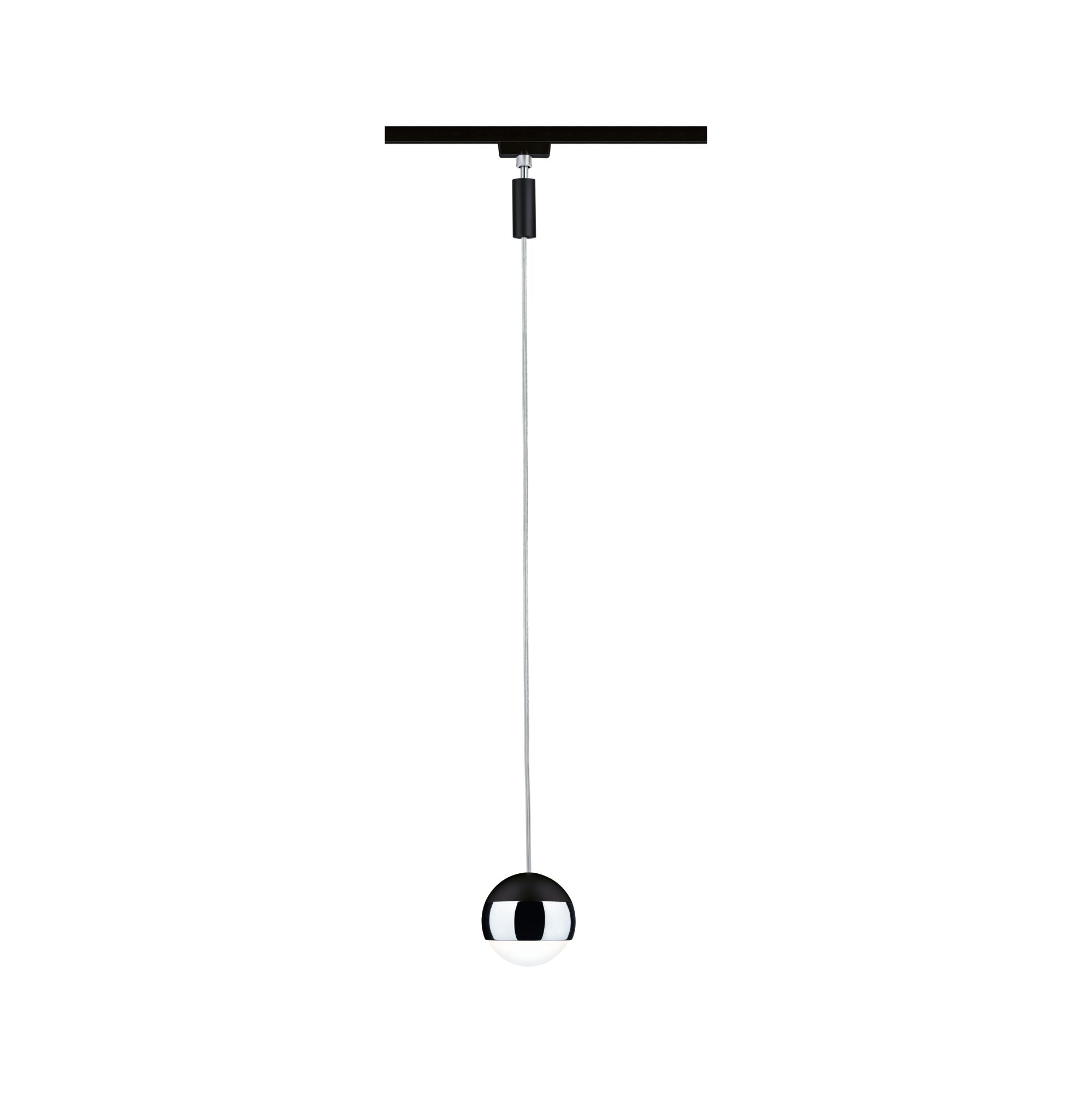 URail LED Pendel Capsule II 440lm 6,3W 4000K dimmbar 230V Schwarz matt/Chrom