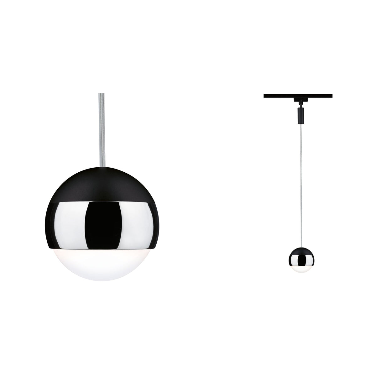 URail LED Pendel Capsule II 440lm 6,3W 4000K dimmbar 230V Schwarz matt/Chrom