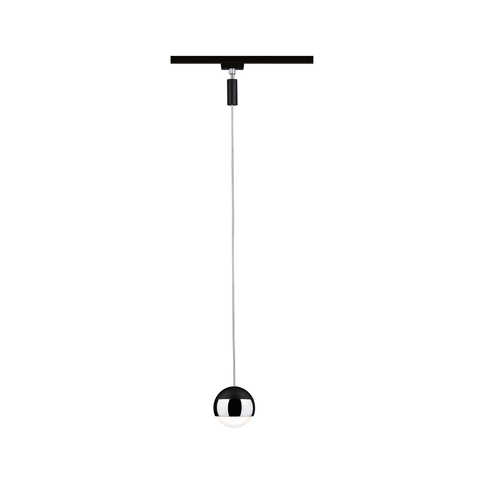 URail LED Pendel Capsule II 400lm 6,3W 2700K dimmbar 230V Schwarz matt/Chrom