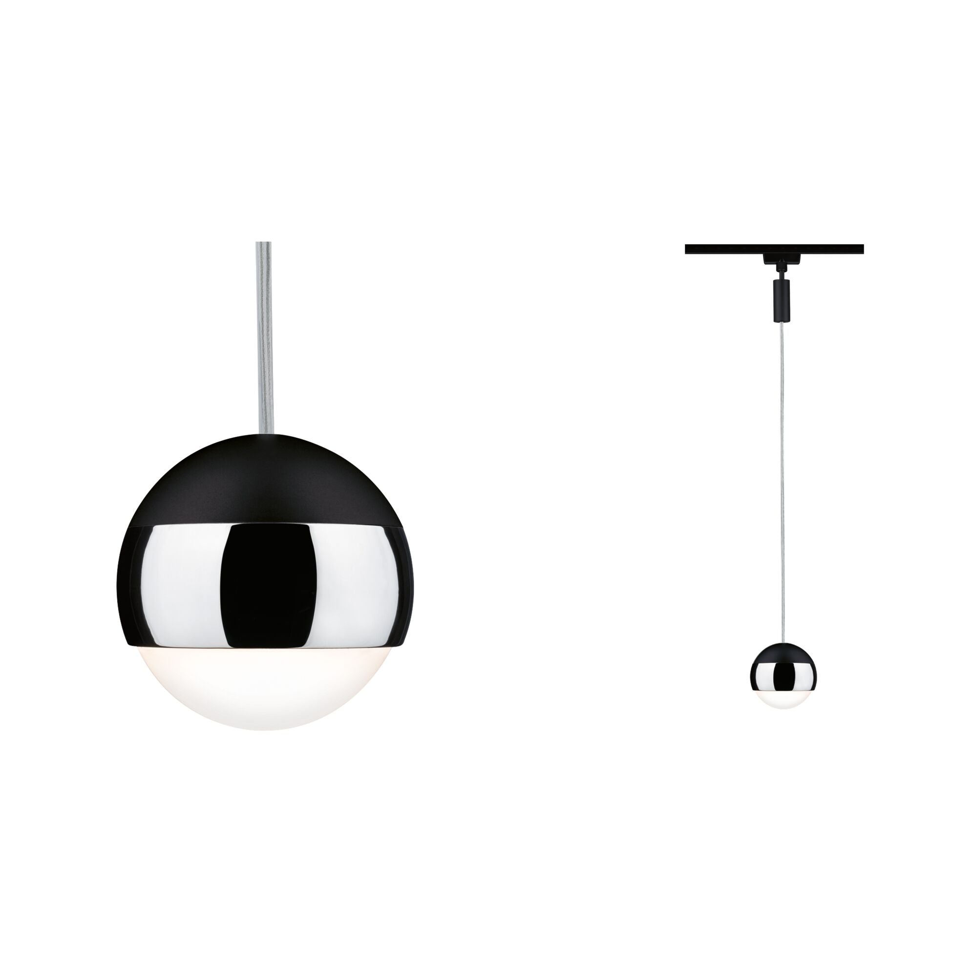URail LED Pendel Capsule II 400lm 6,3W 2700K dimmbar 230V Schwarz matt/Chrom