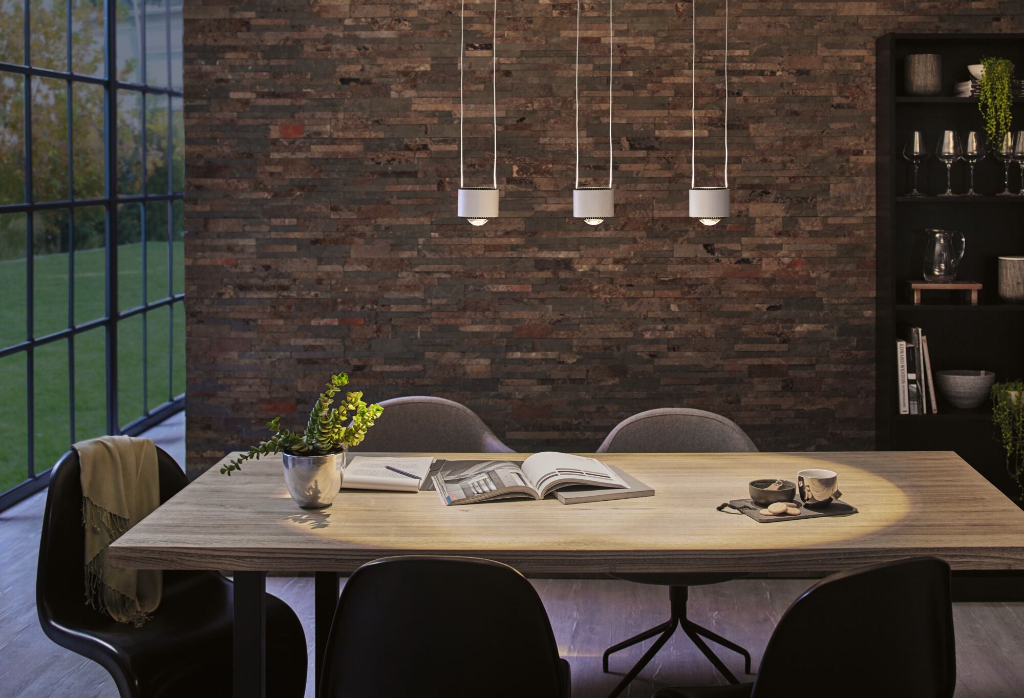 URail LED Pendel Aldan 930lm / 530lm 8,5 / 4,5W 4000K dimmbar 230V Chrom matt/Schwarz