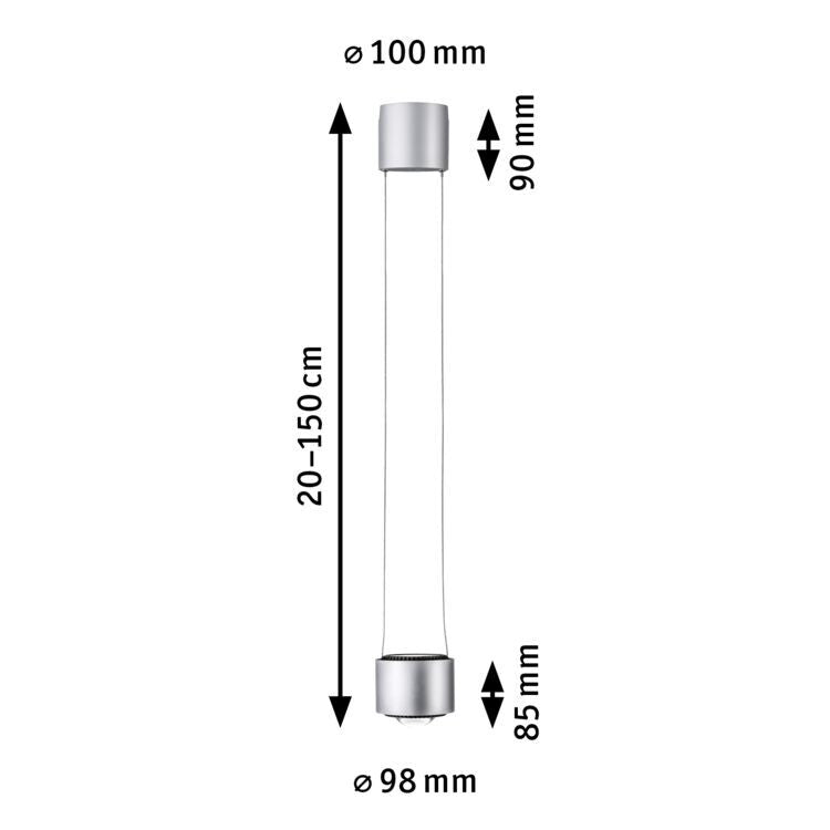 URail LED Pendel Aldan 930lm / 530lm 8,5 / 4,5W 4000K dimmbar 230V Chrom matt/Schwarz