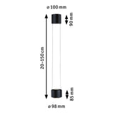 URail LED Pendel Aldan 930lm / 530lm 8,5 / 4,5W 4000K dimmbar 230V Schwarz matt/Schwarz