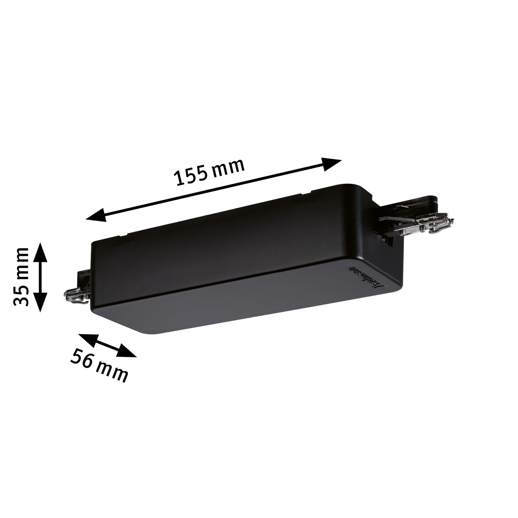 URail Schienenadapter Smart Home Zigbee 3.0 Dimm/Switch 155x56mm Schwarz matt