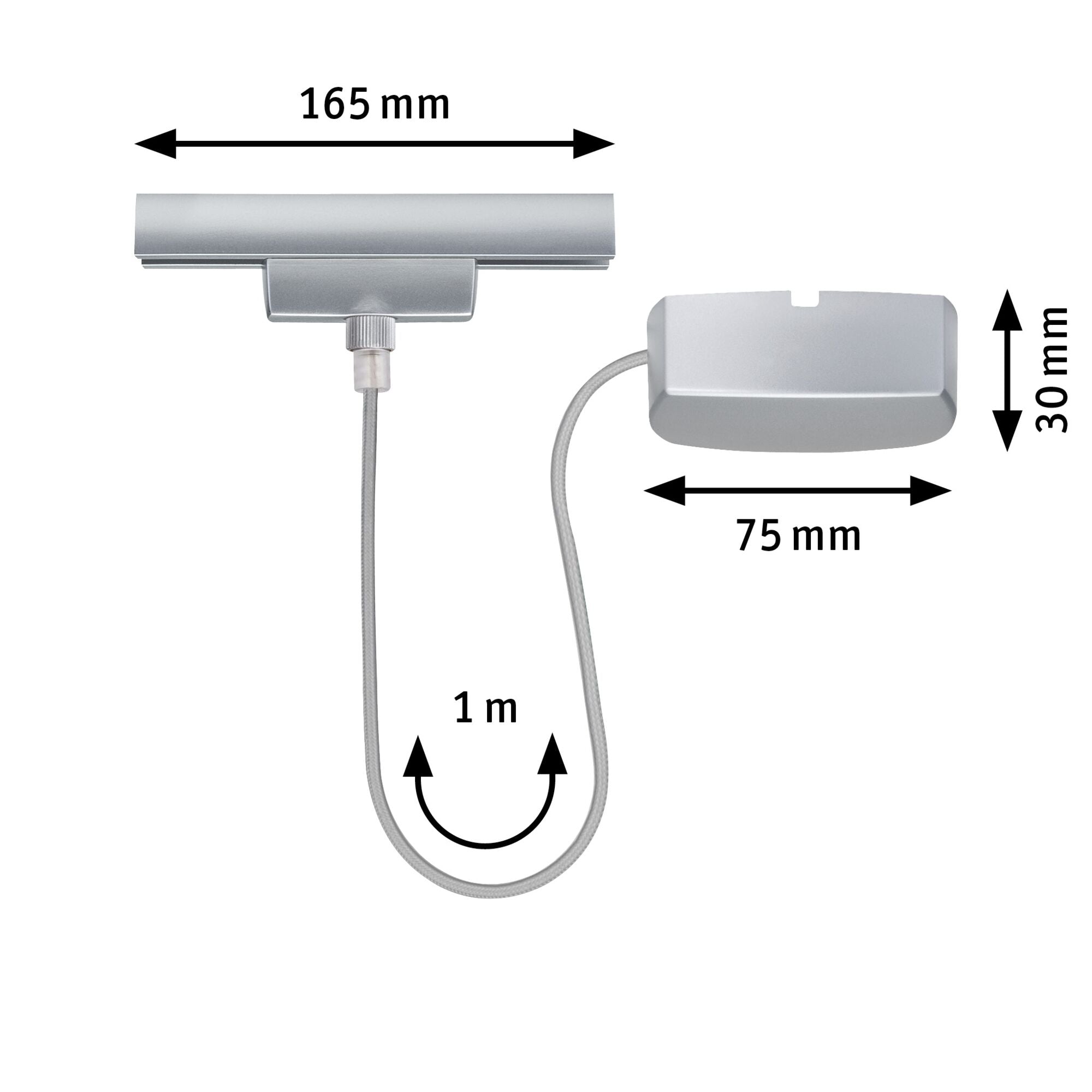 URail Einspeisung Kabel 1m max. 1000W Chrom matt