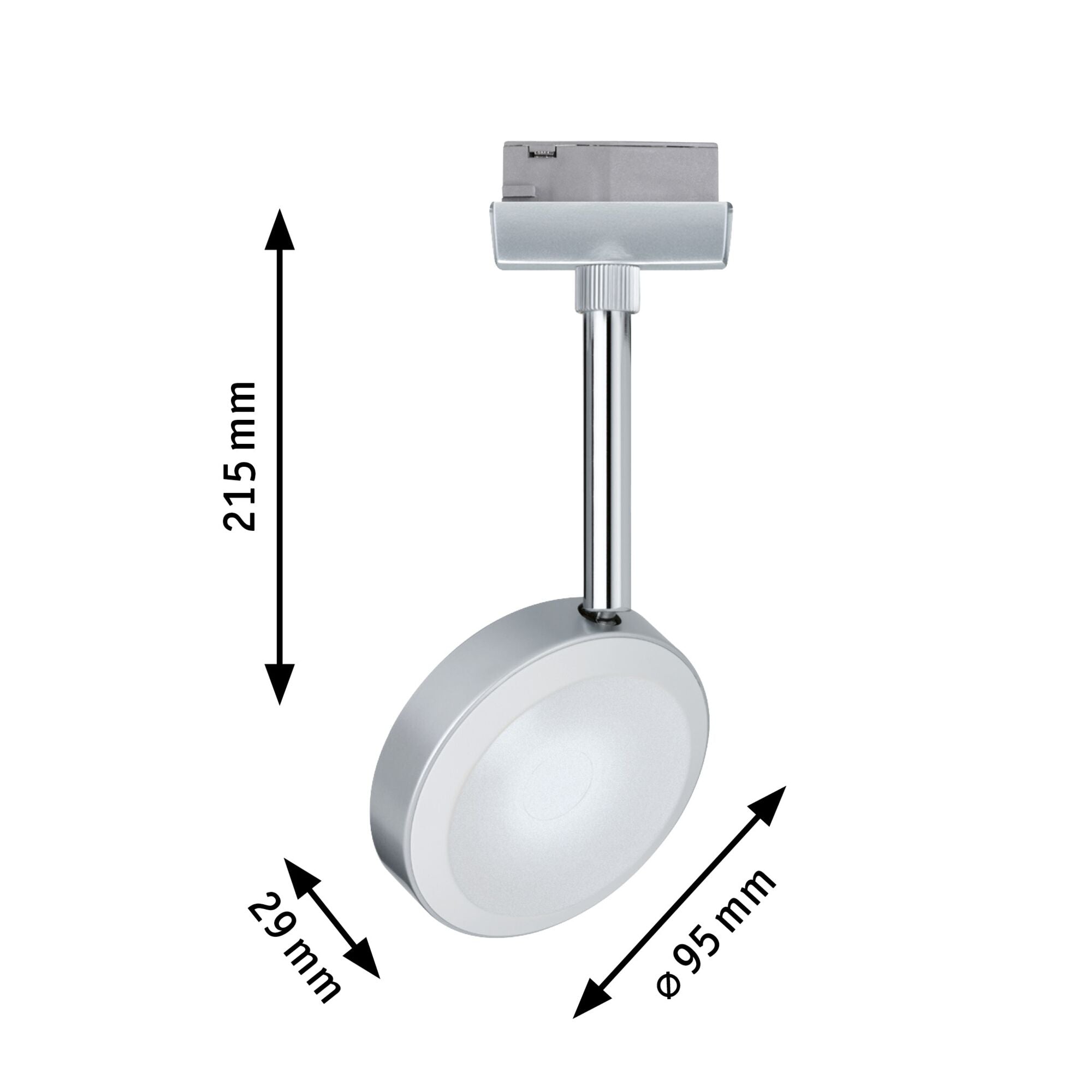 URail LED Schienenspot Discus Einzelspot 375,6lm 5,3W 2700K dimmbar 230V Chrom matt/Chrom