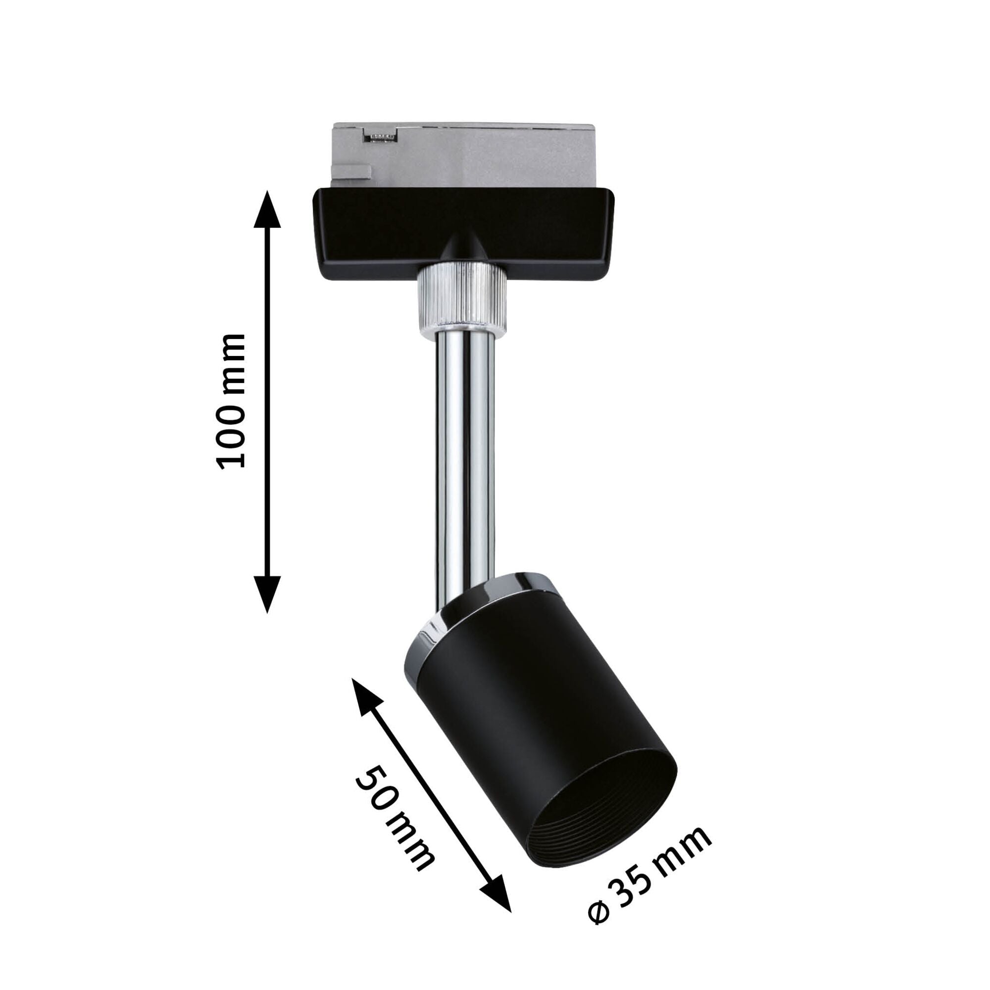 URail Schienenspot Pure II Einzelspot GU10 max. 10W dimmbar 230V Schwarz matt