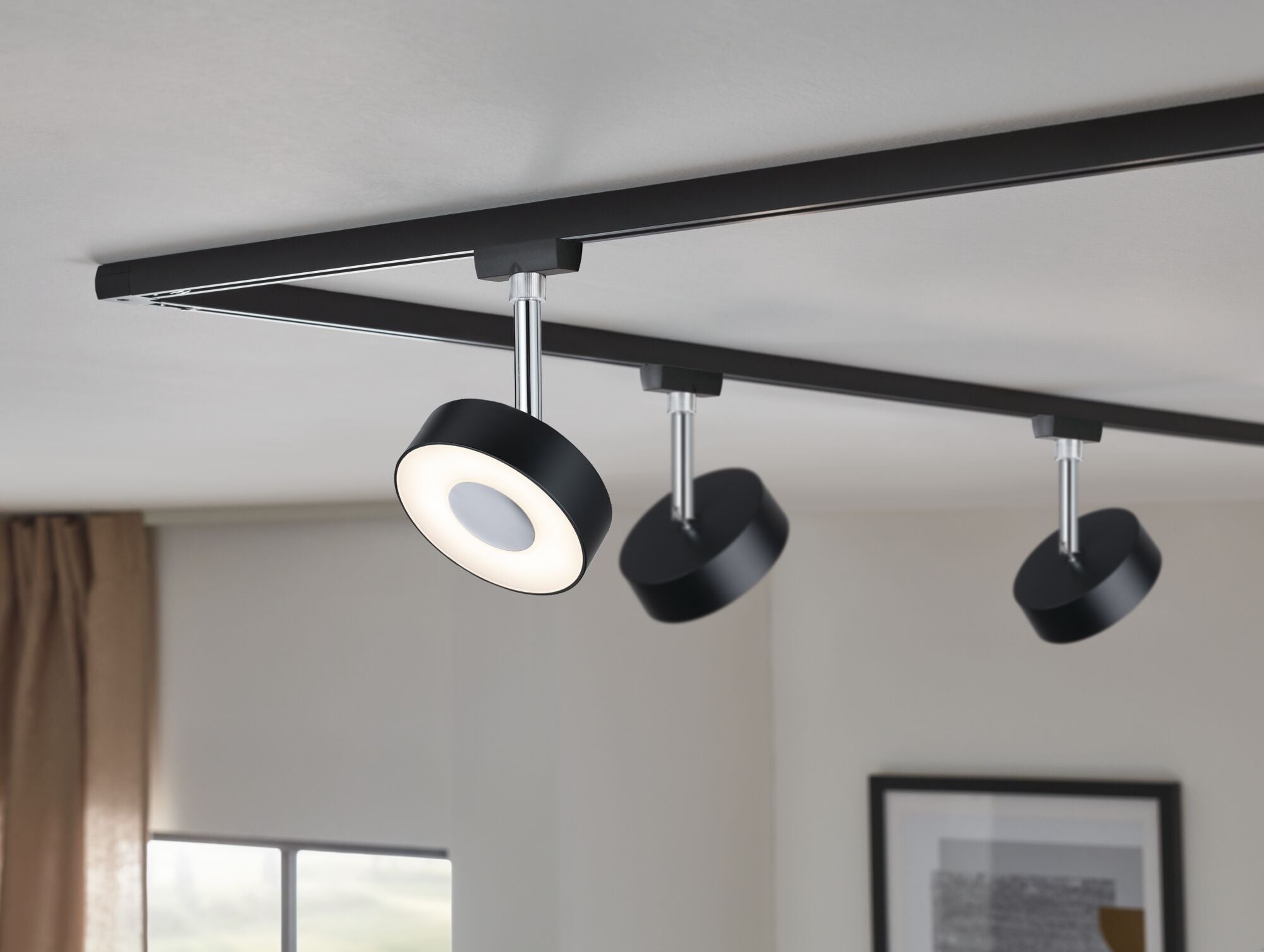 URail LED Schienenspot Circle Einzelspot 152lm 5W 2700K dimmbar 230V Schwarz matt