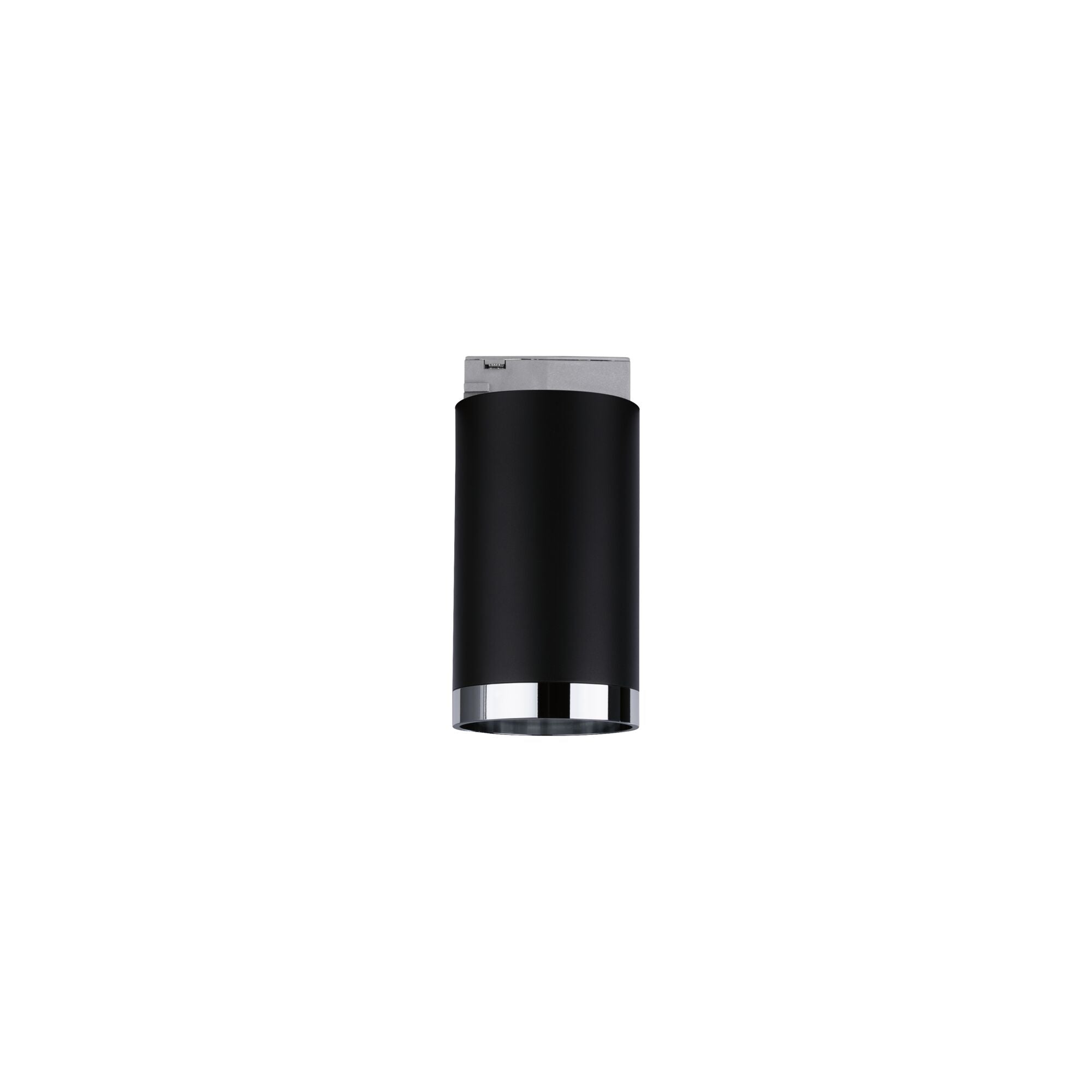 URail Schienenspot Tube Einzelspot GU10 max. 10W dimmbar 230V Schwarz matt/Chrom