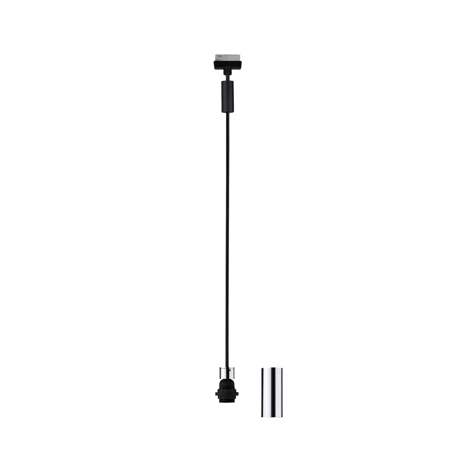 URail Pendel 2Easy E27 max. 20W dimmbar 230V Schwarz matt/Chrom