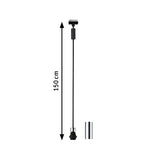 URail Pendel 2Easy E27 max. 20W dimmbar 230V Schwarz matt/Chrom