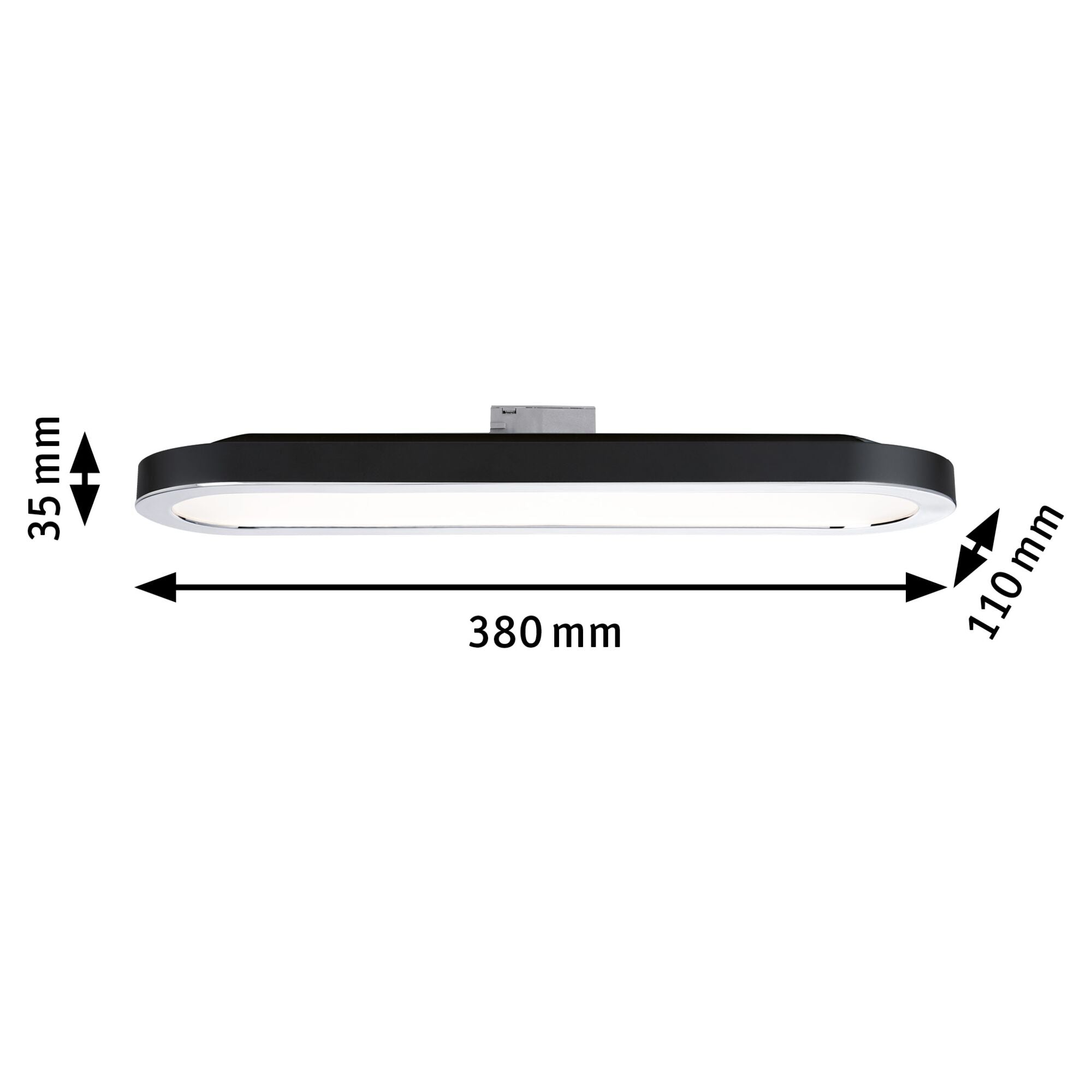 URail LED Panel Loop 480lm 7W 2700K 230V Schwarz matt/Chrom
