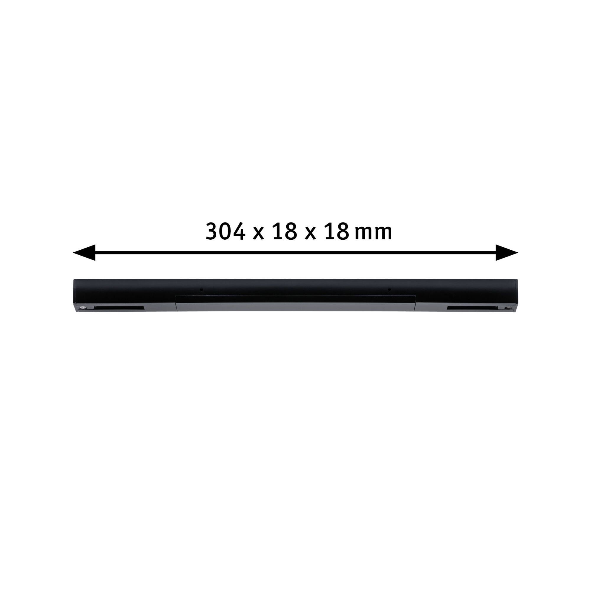 URail Einspeisung Mitte 304x18mm max. 1000/1000W Schwarz matt