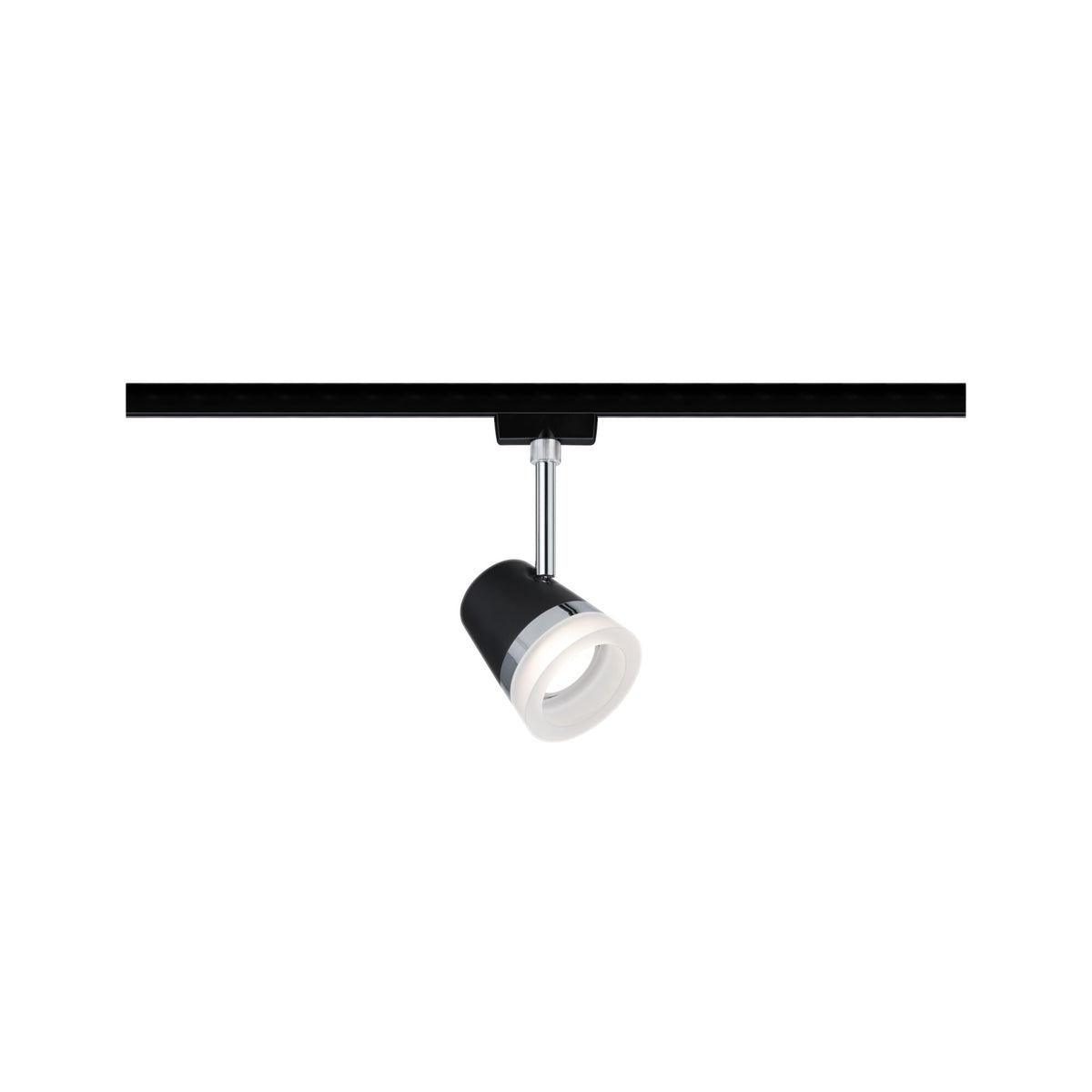 URail Schienenspot Cone Einzelspot GU10 max. 10W dimmbar 230V Schwarz matt/Chrom