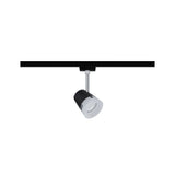 URail Schienenspot Cone Einzelspot GU10 max. 10W dimmbar 230V Schwarz matt/Chrom