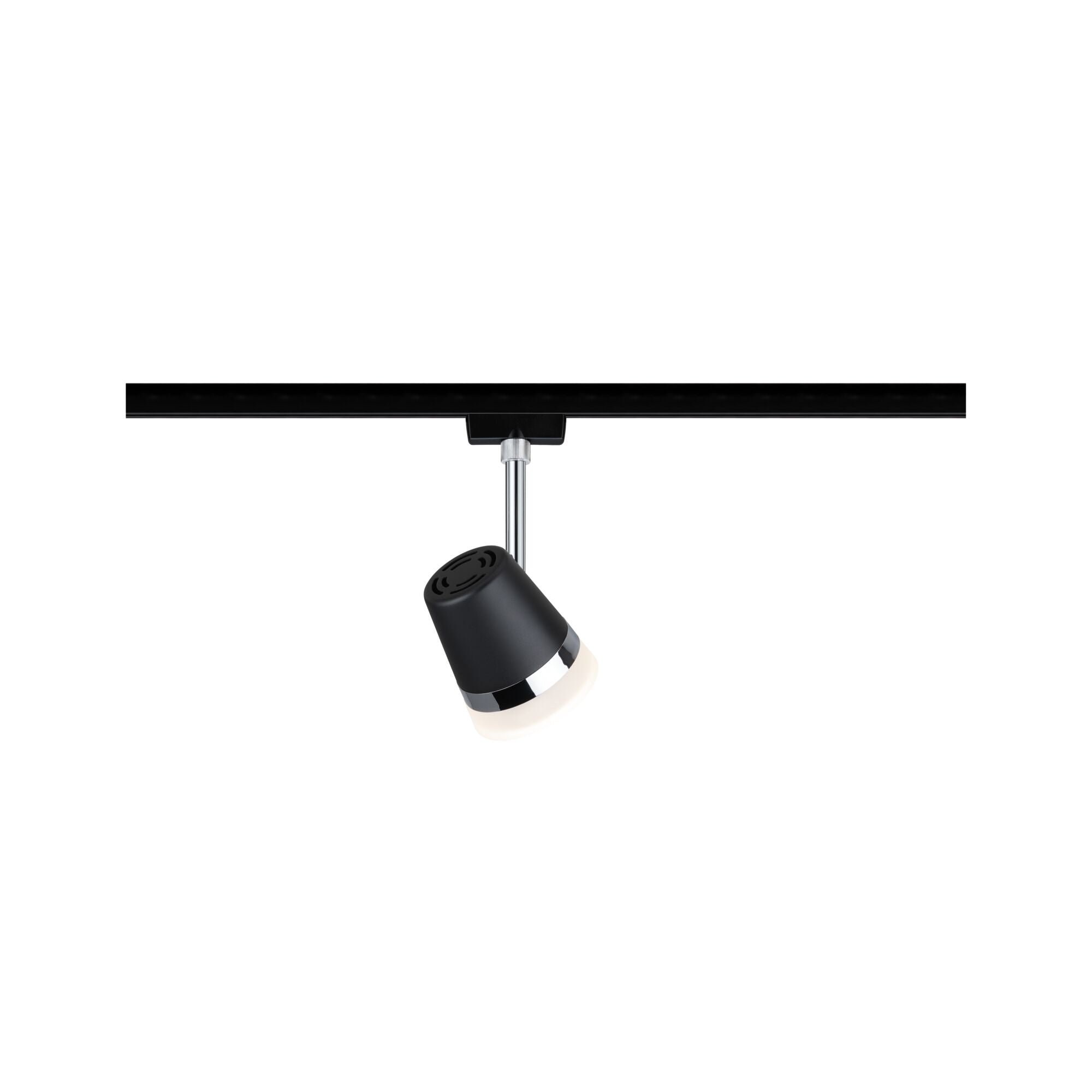 URail Schienenspot Cone Einzelspot GU10 max. 10W dimmbar 230V Schwarz matt/Chrom