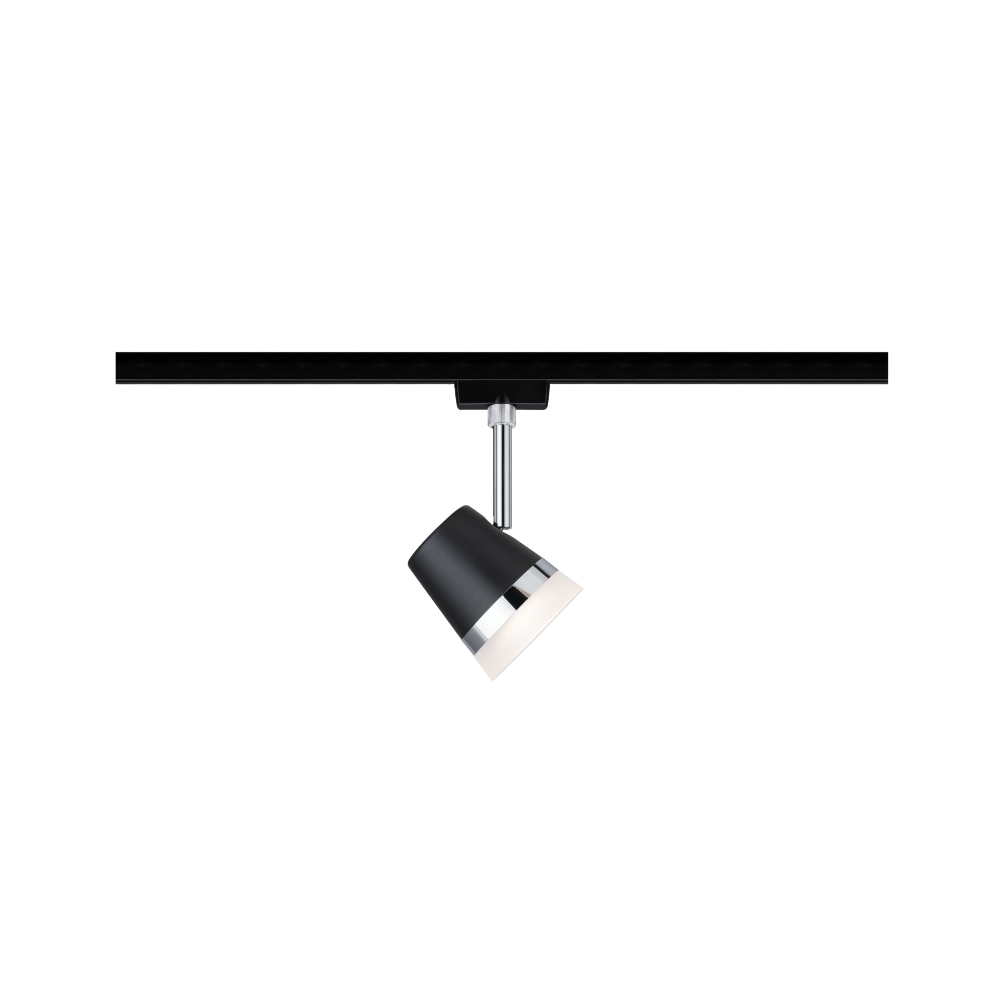 URail Schienenspot Cone Einzelspot GU10 max. 10W dimmbar 230V Schwarz matt/Chrom