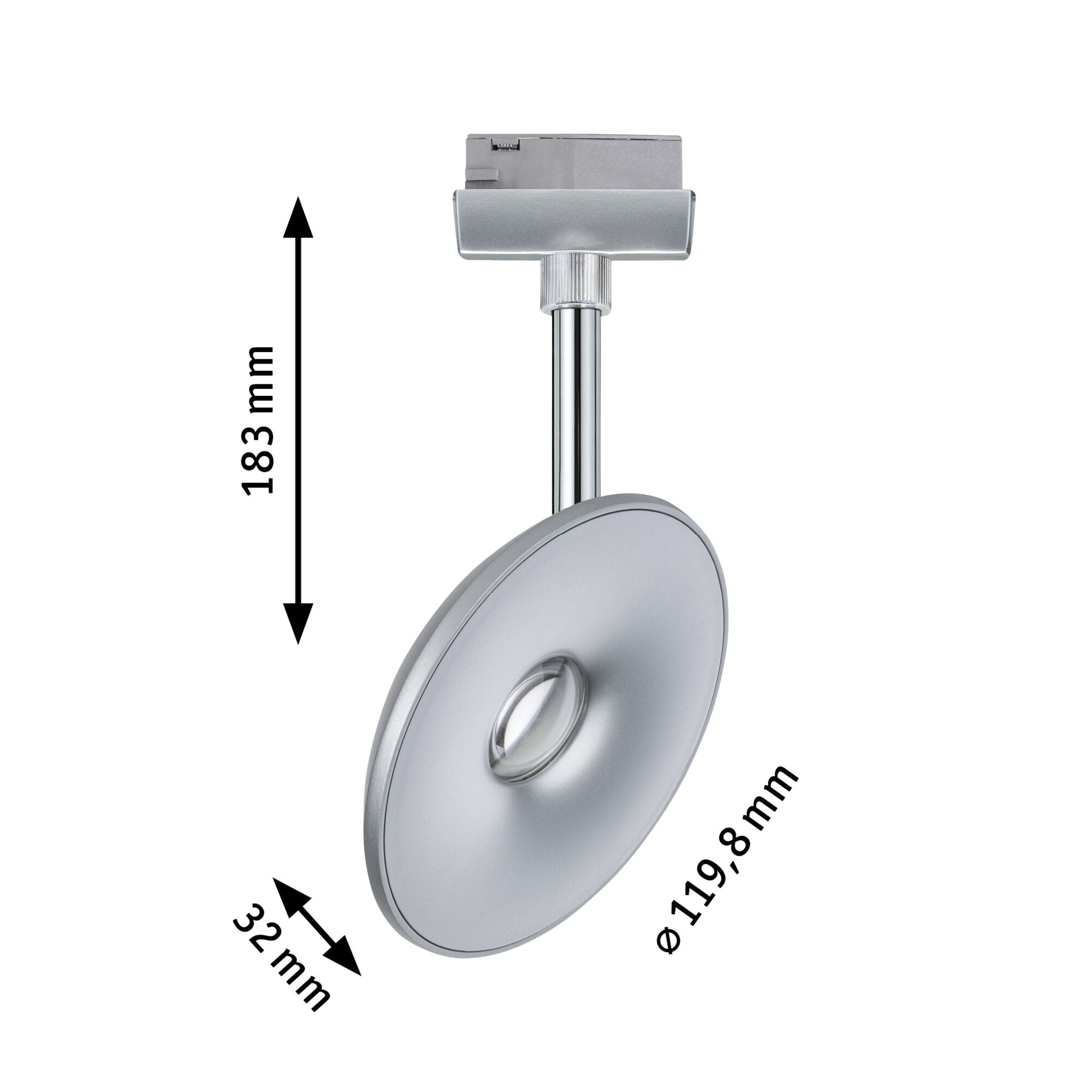 URail LED Schienenspot Sphere Einzelspot 493lm 7W 2700K dimmbar 230V Chrom matt/Chrom