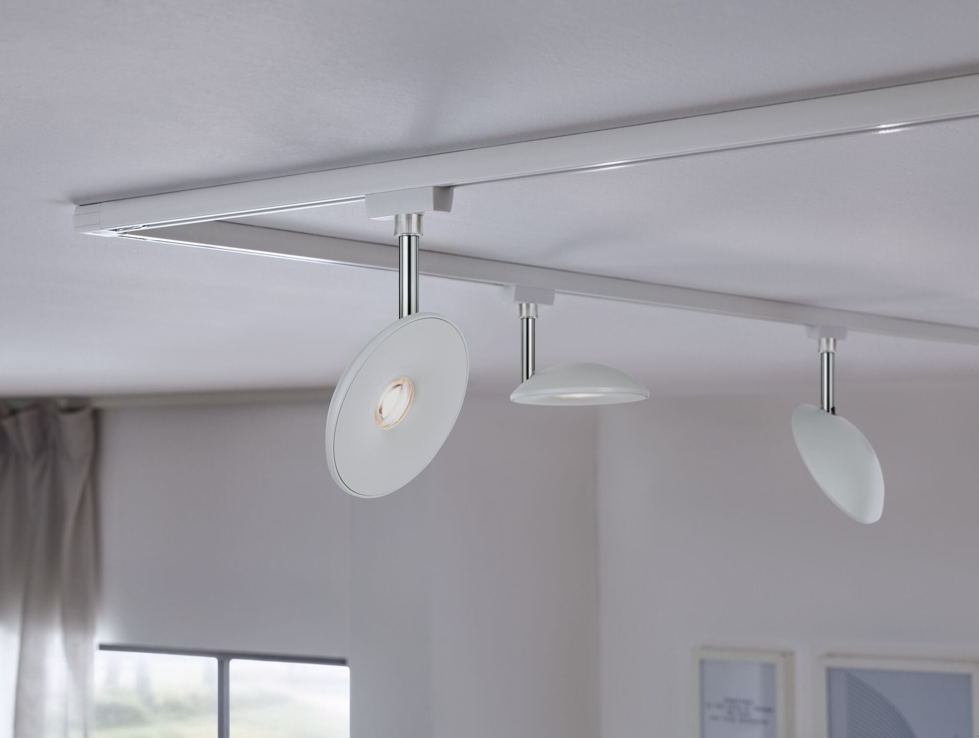 URail LED Schienenspot Sphere Einzelspot 493lm 7W 2700K dimmbar 230V Weiß/Chrom